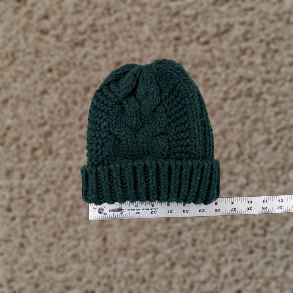 Vintage Wet Seal Beanie Womens One Size Green 100% Acrylic Snow Ski Winter Pom Size ONE SIZE - 1 Thumbnail