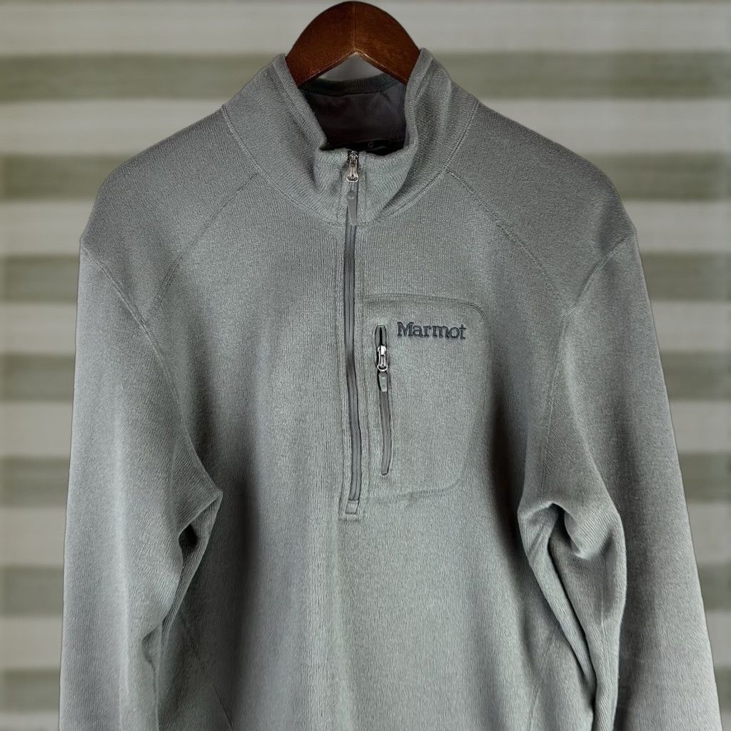 Marmot Marmot Sweater Mens XL Gray Knit 1/4 Zip Sweatshirt Pullover Fleece E71100 Size US XL / EU 56 / 4 - 1 Thumbnail
