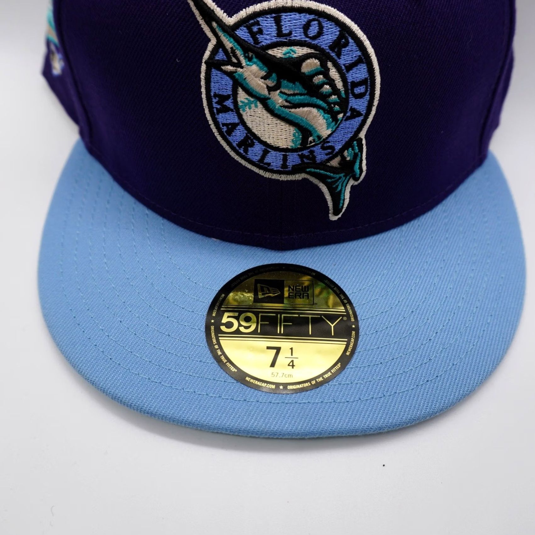 New Era New Era Florida Marlins Baseball Cap Mens 7 1/4 Purple Blue 1997 World Series 59FIFTY Size ONE SIZE - 3 Thumbnail
