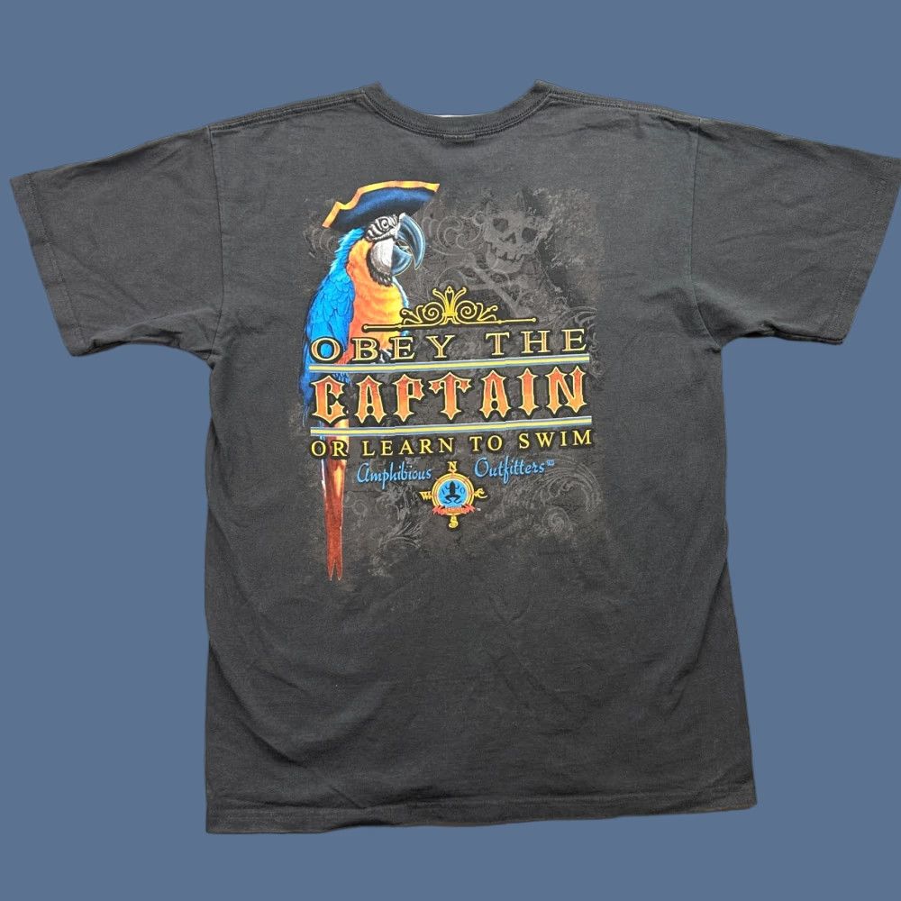 Anvil Vintage Amphibious Outfitters Shirt Mens L Gray Obey The Captain Graphic Tee Size US L / EU 52-54 / 3 - 1 Thumbnail