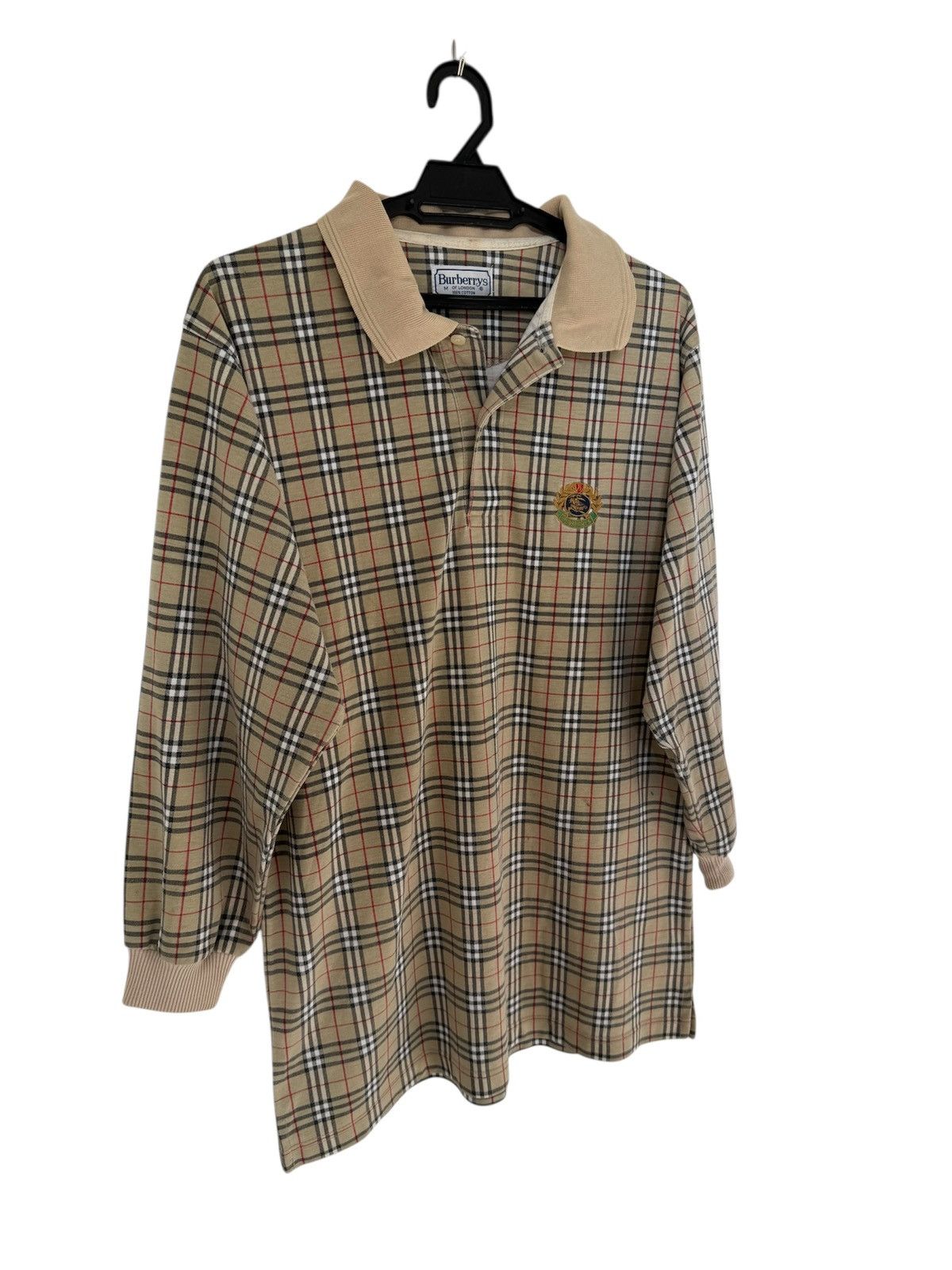 Burberry VINTAGE POLOS BURBERRY LONDON BEIGE CHECKERED RARE COLOUR Size US M / EU 48-50 / 2 - 2 Thumbnail