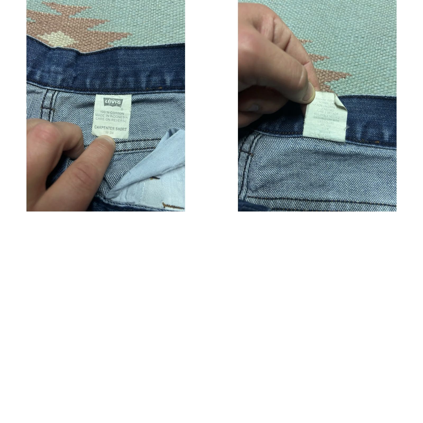 Levi's VINTAGE Levi’s Carpenter Jorts Denim Shorts Red Tab Baggy Wide Leg 34 Men's Denim Shorts 34 Inseam 10” 22” Outseam 22” 12” Leg Opening 12” Size US 34 / EU 50 - 8 Thumbnail