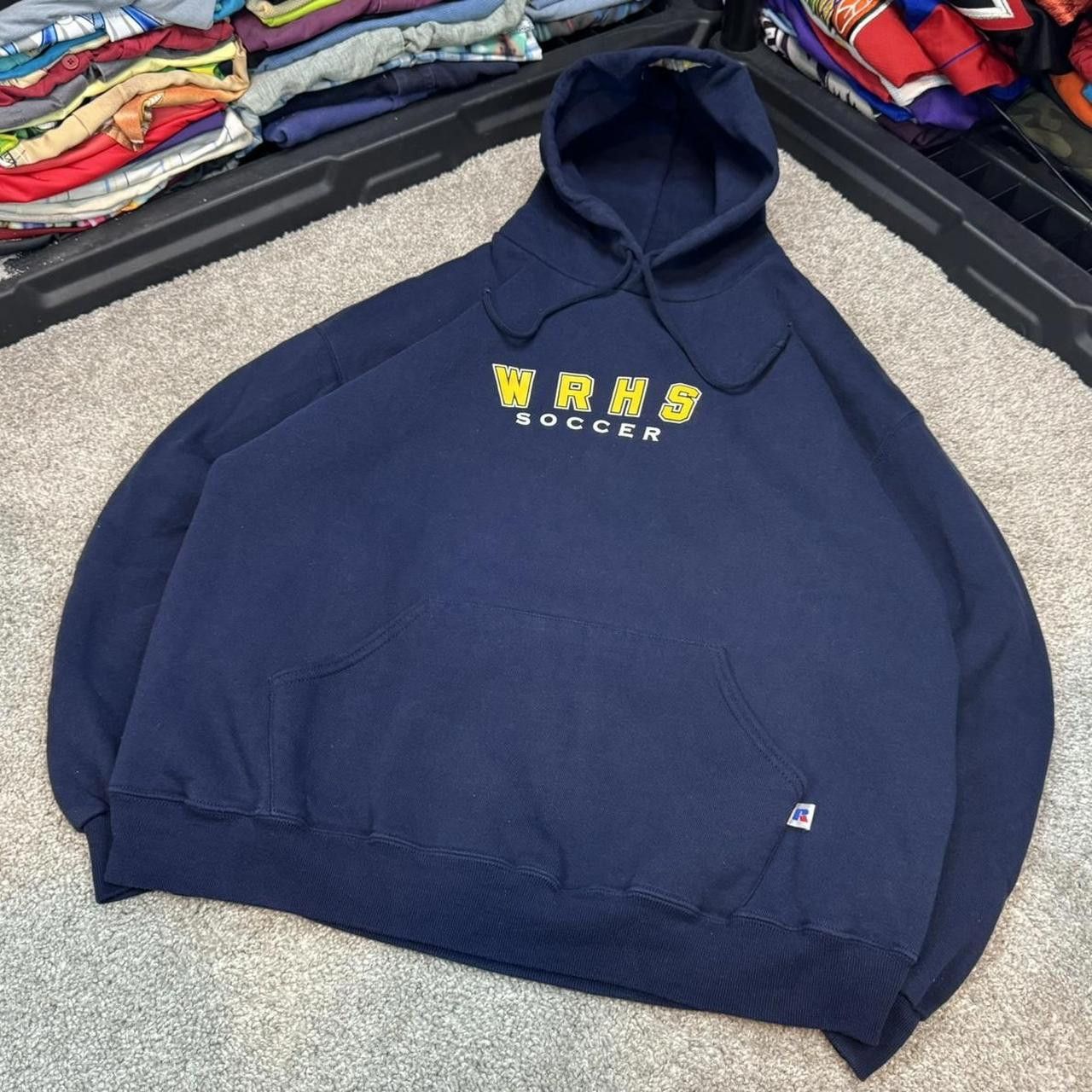 Russell Athletic × Vintage VTG 90s Russell Athletic Boxy Hoodie Size US XL / EU 56 / 4 - 1 Thumbnail