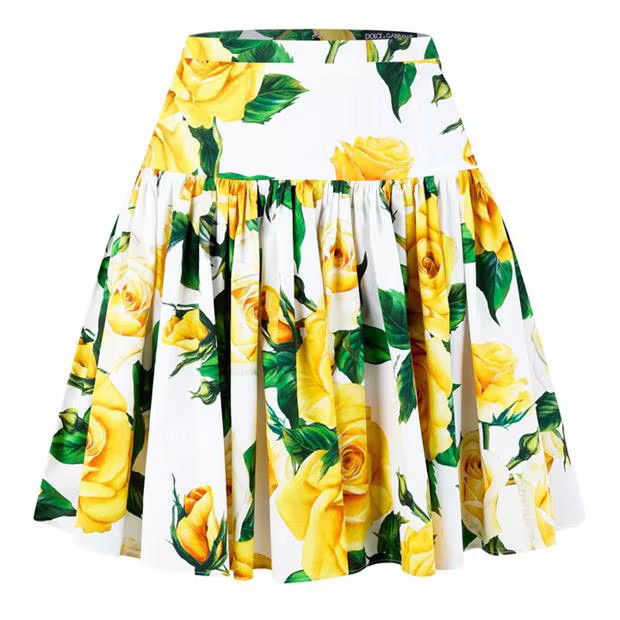 Dolce & Gabbana o1g2r1mq1024 Cotton Poplin Floral Mini Skirts in Multicolor Size 27" / US 4 / IT 40 - 1 Thumbnail