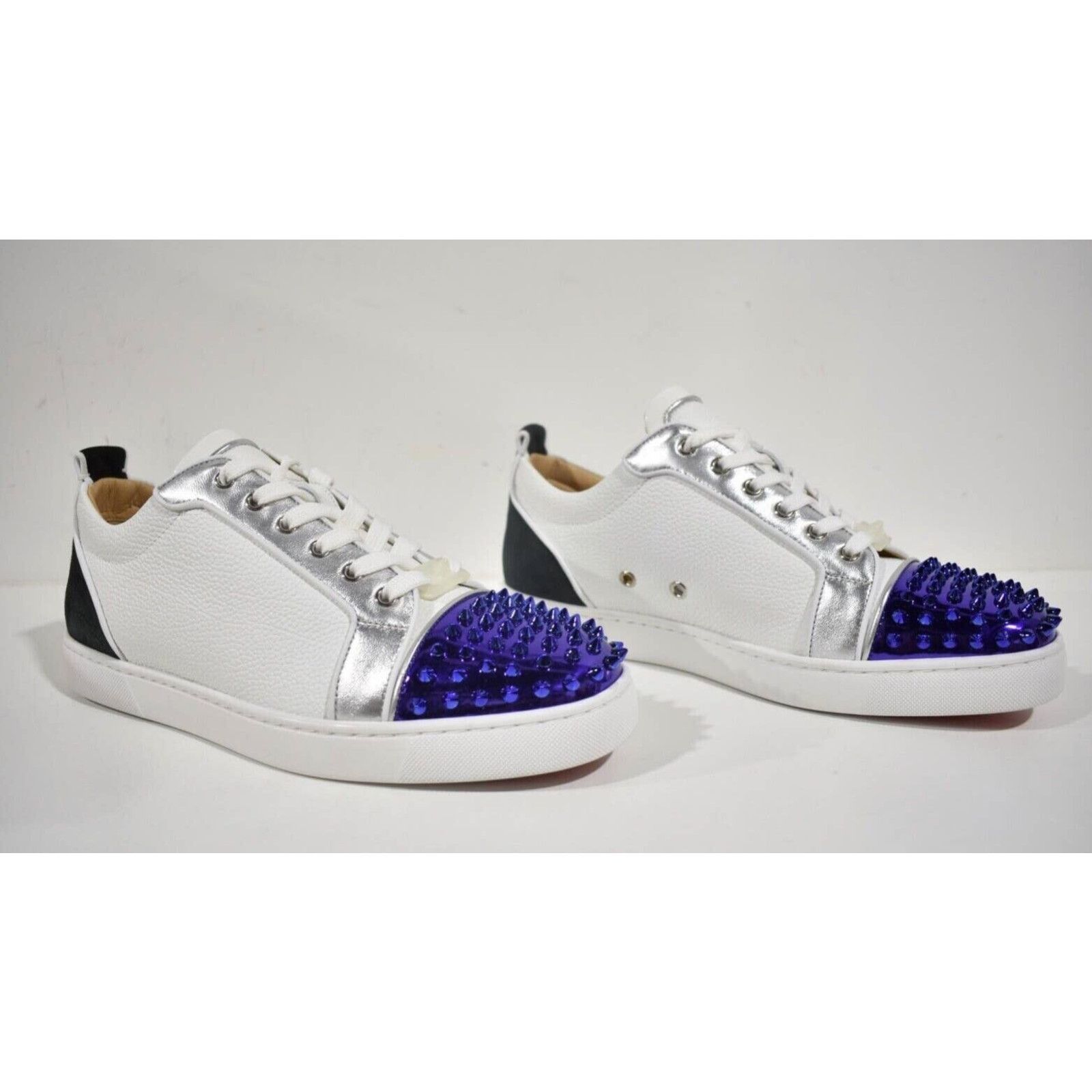 Christian Louboutin Christian Louboutin Louis Junior Spikes Flat White Purple Size US 9 / EU 42 - 4 Thumbnail