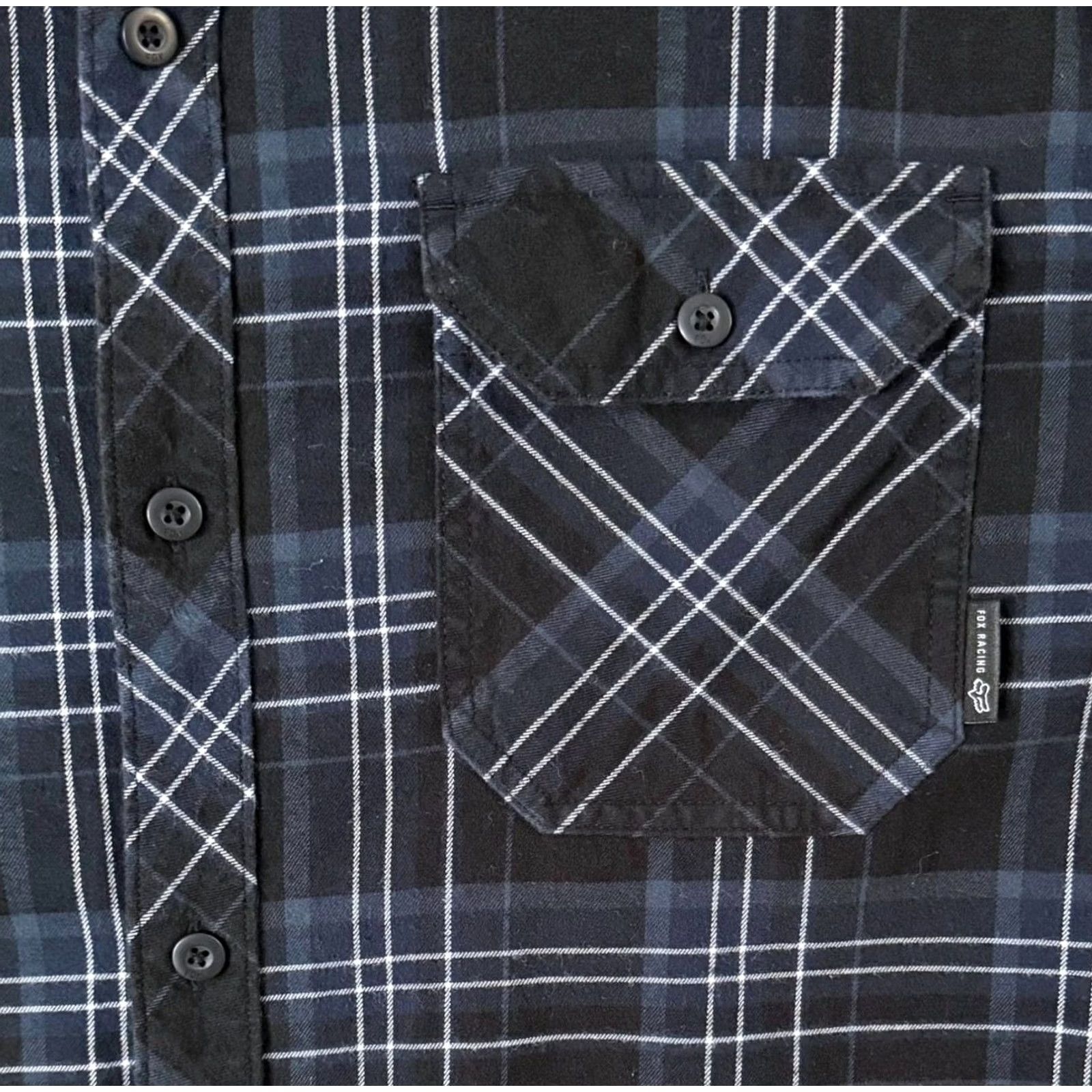 Fox Racing Fox Racing Gamut Stretch Flannel Shirt Black Plaid L/S Button-Up Men XXL Cotton Blend Easy Care Pockets Stretch Shirt Men Size US XXL / EU 58 / 5 - 7 Thumbnail