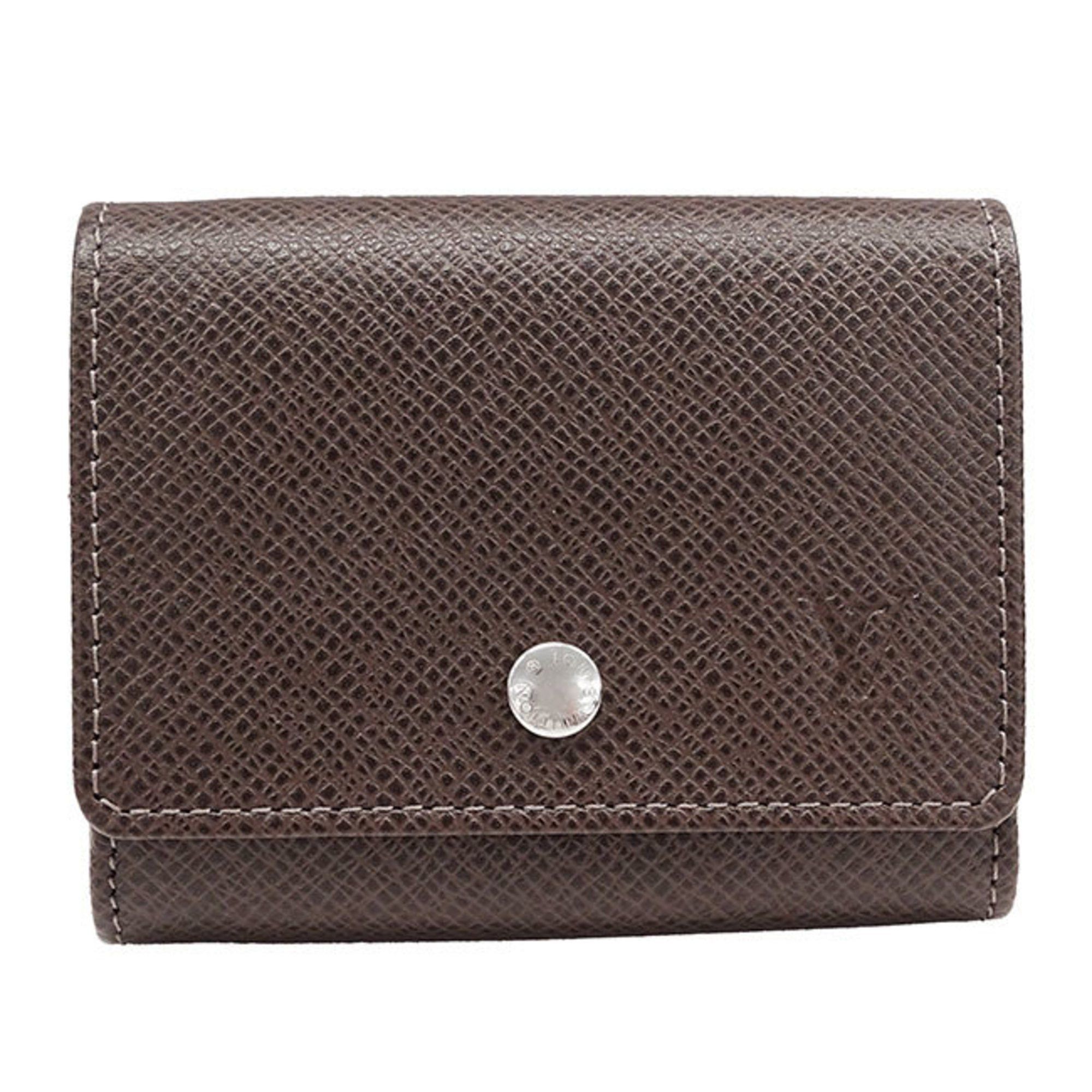 Louis Vuitton Wallet Men's Coin Case Taiga Porto Monnaie Sergei Grisli Brown M32568 Purse Compact in Grizzly