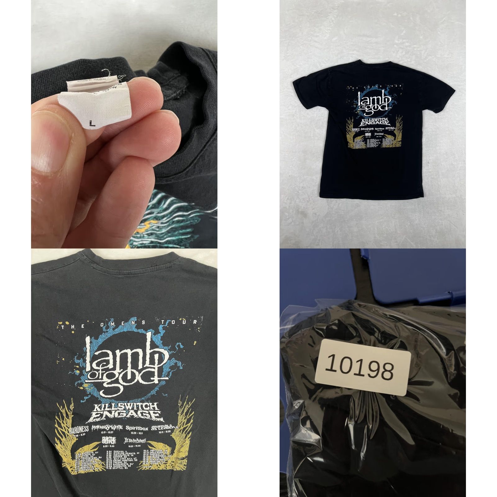 Vintage Lamb Of God Omens Tour T-Shirt Women's Large Black Graphic Print Front Back Lamb Of God Logo Killswitch Engage Concert Metal Shirt XS? Size L / US 10 / IT 46 - 8 Thumbnail