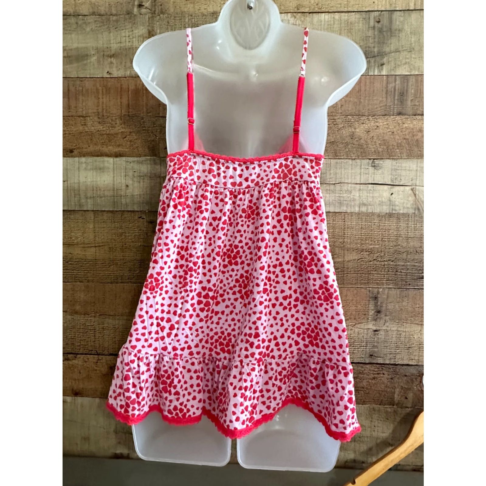 Victoria's Secret Victoria's Secret Lingerie Teddy Slip Medium Pink Heart Dots Sexy Cute Women M Teddy Size ONE SIZE - 2 Thumbnail
