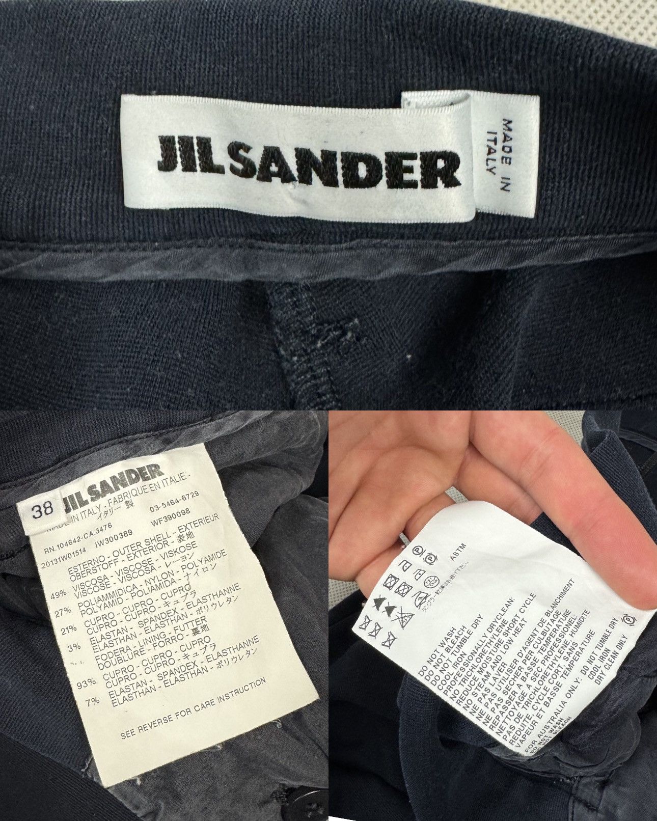Jil Sander Jil Sander Women's Black Mid Rise Pockets Straight Leg Pants Size 32" / US 10 / IT 46 - 2 Thumbnail