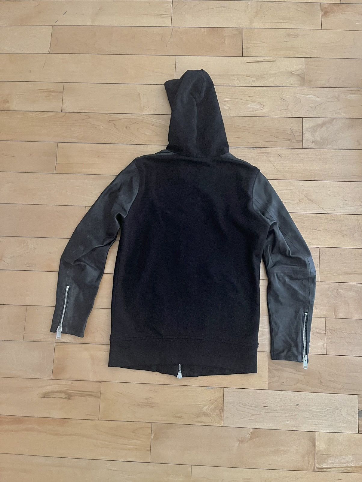 Diesel NWOT - Diesel Lambskin Sleeves Heavy L-Mifun Biker Hoodie Size US XS / EU 42 / 0 - 2 Thumbnail