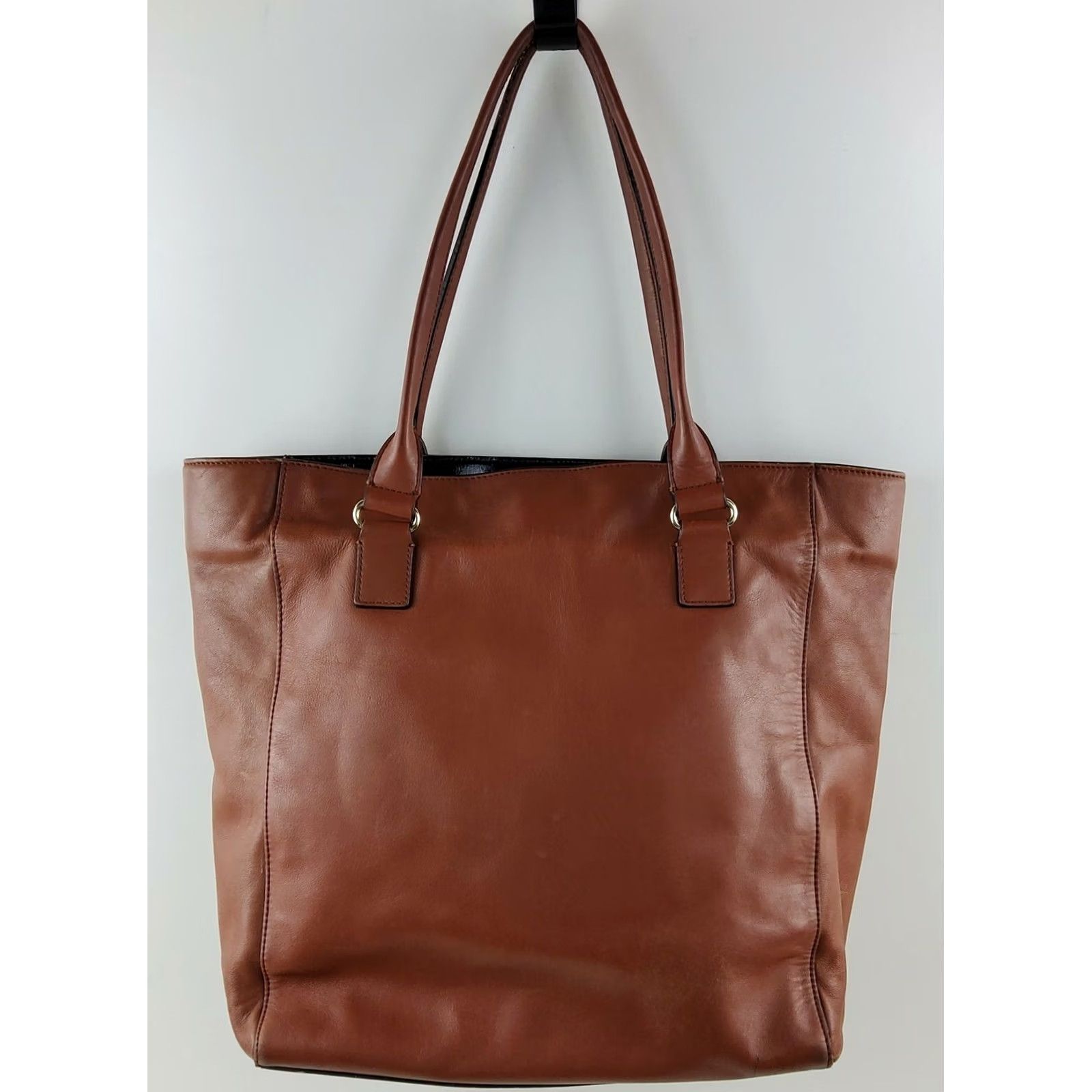 Vintage Kate Spade Hampton Road Davis Large Smooth Leather Tote Turnlock Purse Handbag Women Bag Brown Leather Tote Purse Womens Size ONE SIZE - 3 Thumbnail