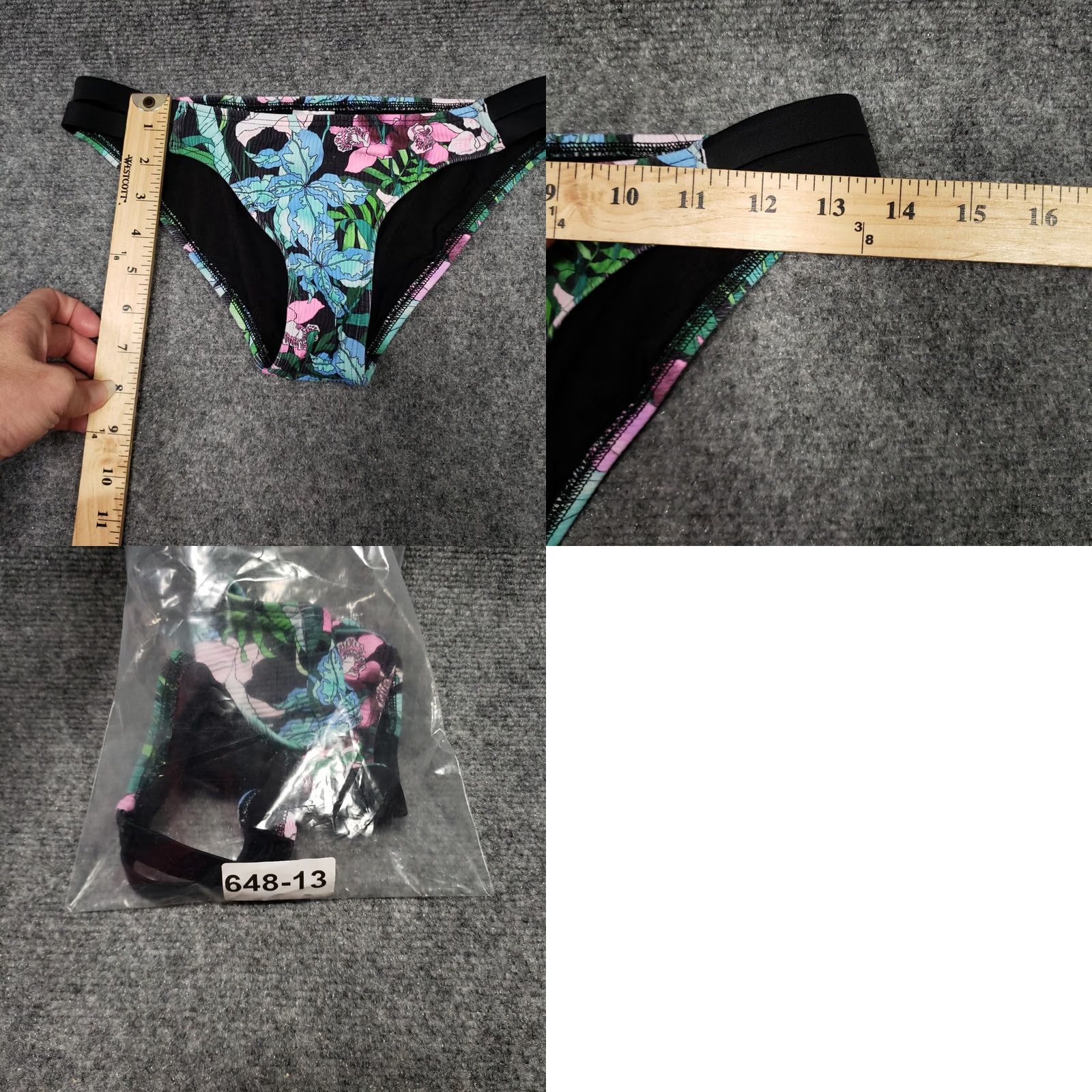Body Glove Body Glove Bikini Womens XS Black Floral Tropical Swim Bottom Size 26" / US 2 / IT 38 - 8 Thumbnail