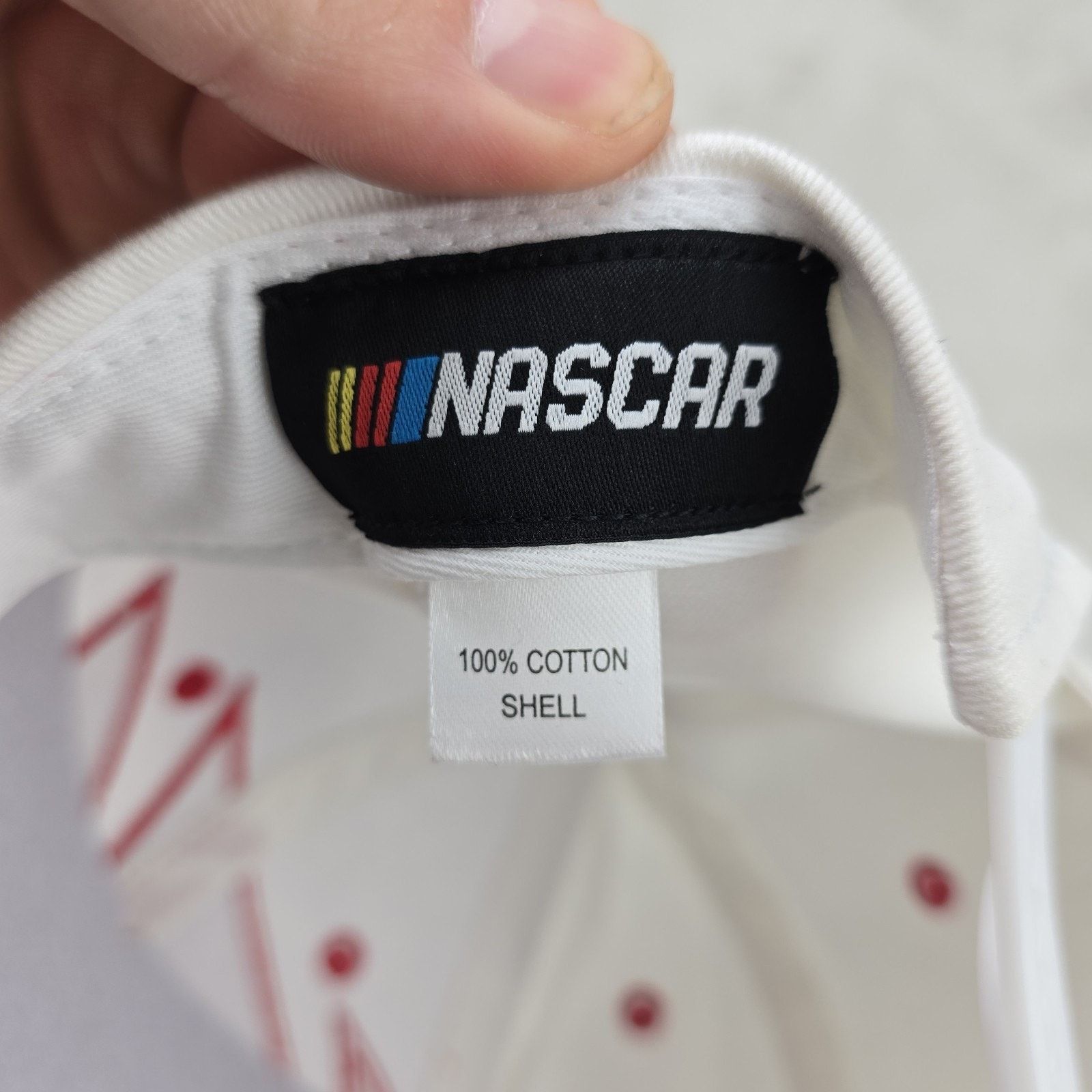 NASCAR Auto Club Speedway Sharktooth Hat Nascar White Red Vintage Size ONE SIZE - 8 Thumbnail