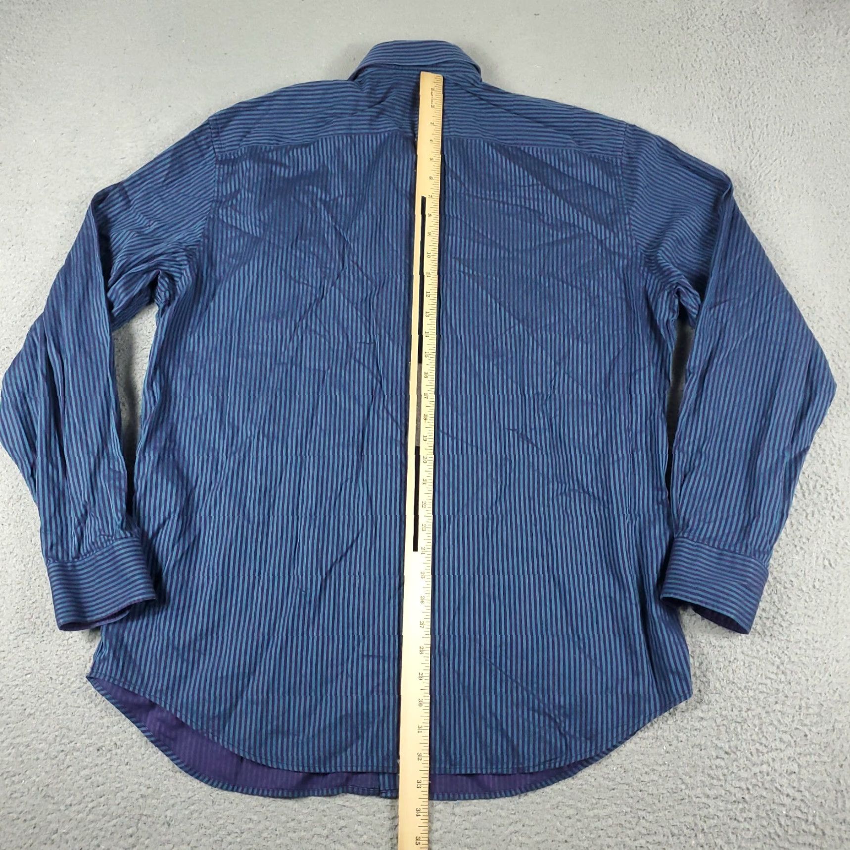 BUGATCHI Bugatchi Shirt Mens XL Blue Purple Striped Button-Up Long Sleeve Classic Fit Size US XL / EU 56 / 4 - 3 Thumbnail