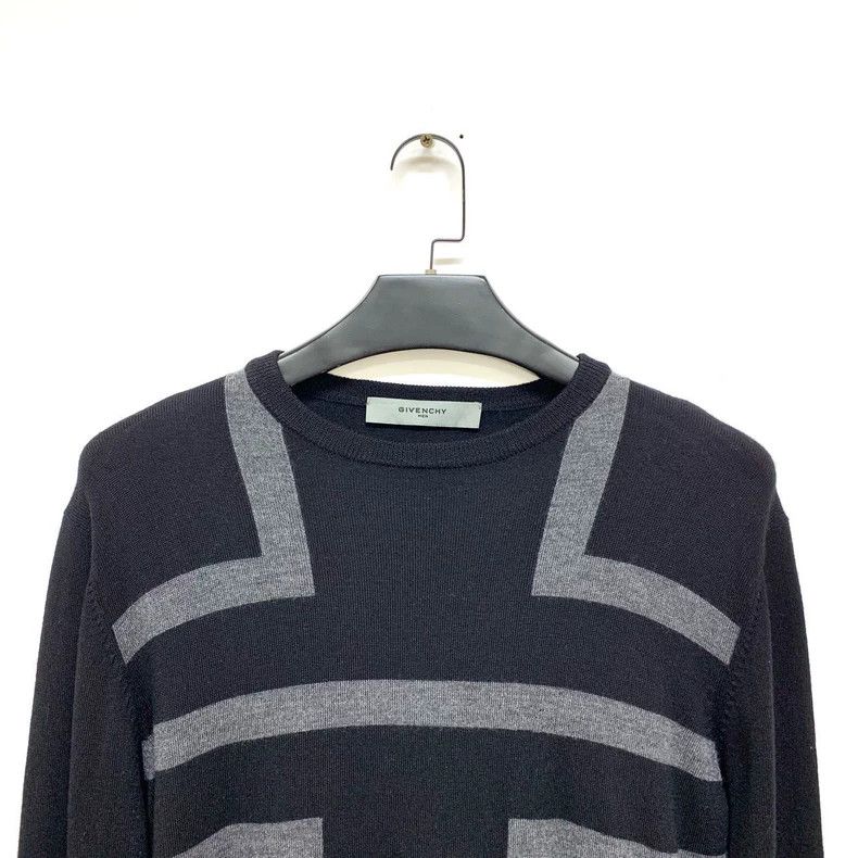 Givenchy Givenchy Black and gray striped wool knitted sweater, size Size US L / EU 52-54 / 3 - 3 Thumbnail