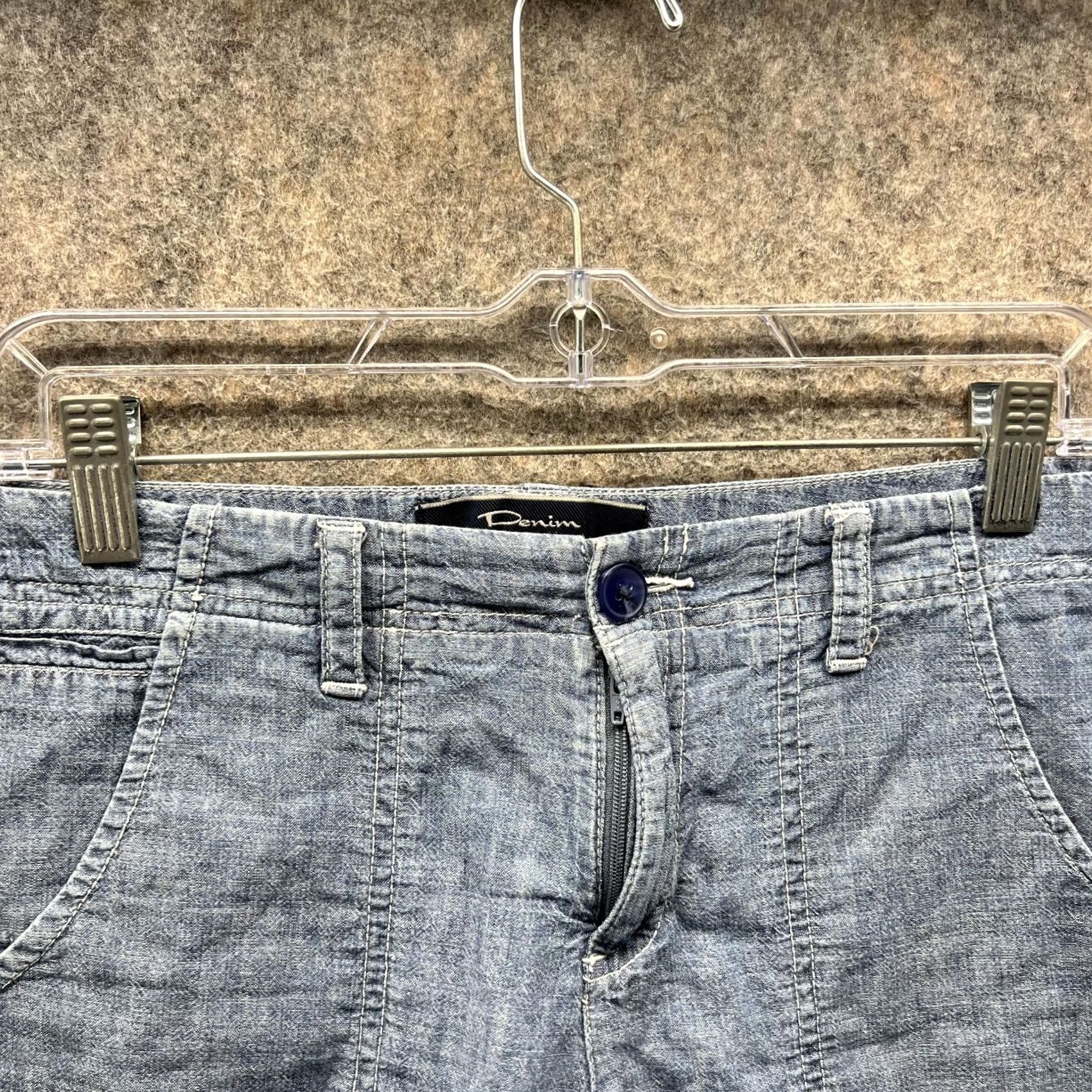 Tommy Bahama VINTAGE Tommy Bahama Shorts Women 6 Blue Denim Flat Front Chino Casual Cotton 8 In Inseam Mens Women Girls Size 28" / US 6 / IT 42 - 5 Thumbnail