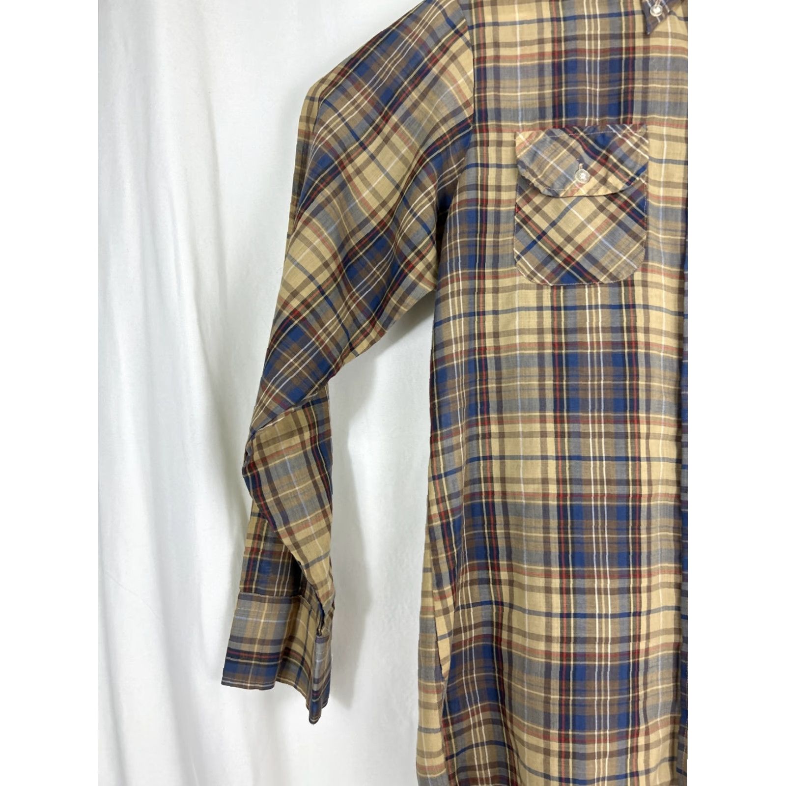 Levi's VINTAGE Levi’s Panatela Button-Up Shirt Long Sleeve Plaid Brown Mens Large 70s Size US L / EU 52-54 / 3 - 2 Thumbnail