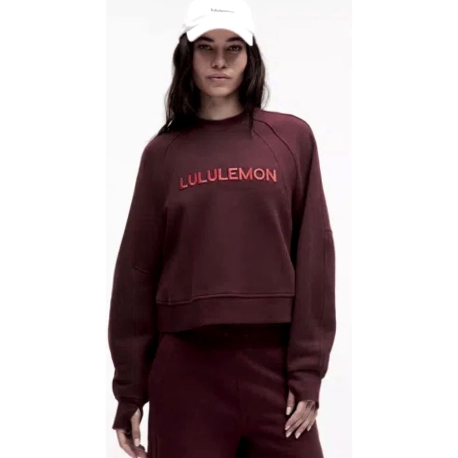 Lululemon Lululemon Scuba Sweatshirt Burgundy M/L Women Pullover Crew Neck Oversized Logo Sequin? Size M / US 6-8 / IT 42-44 - 2 Thumbnail
