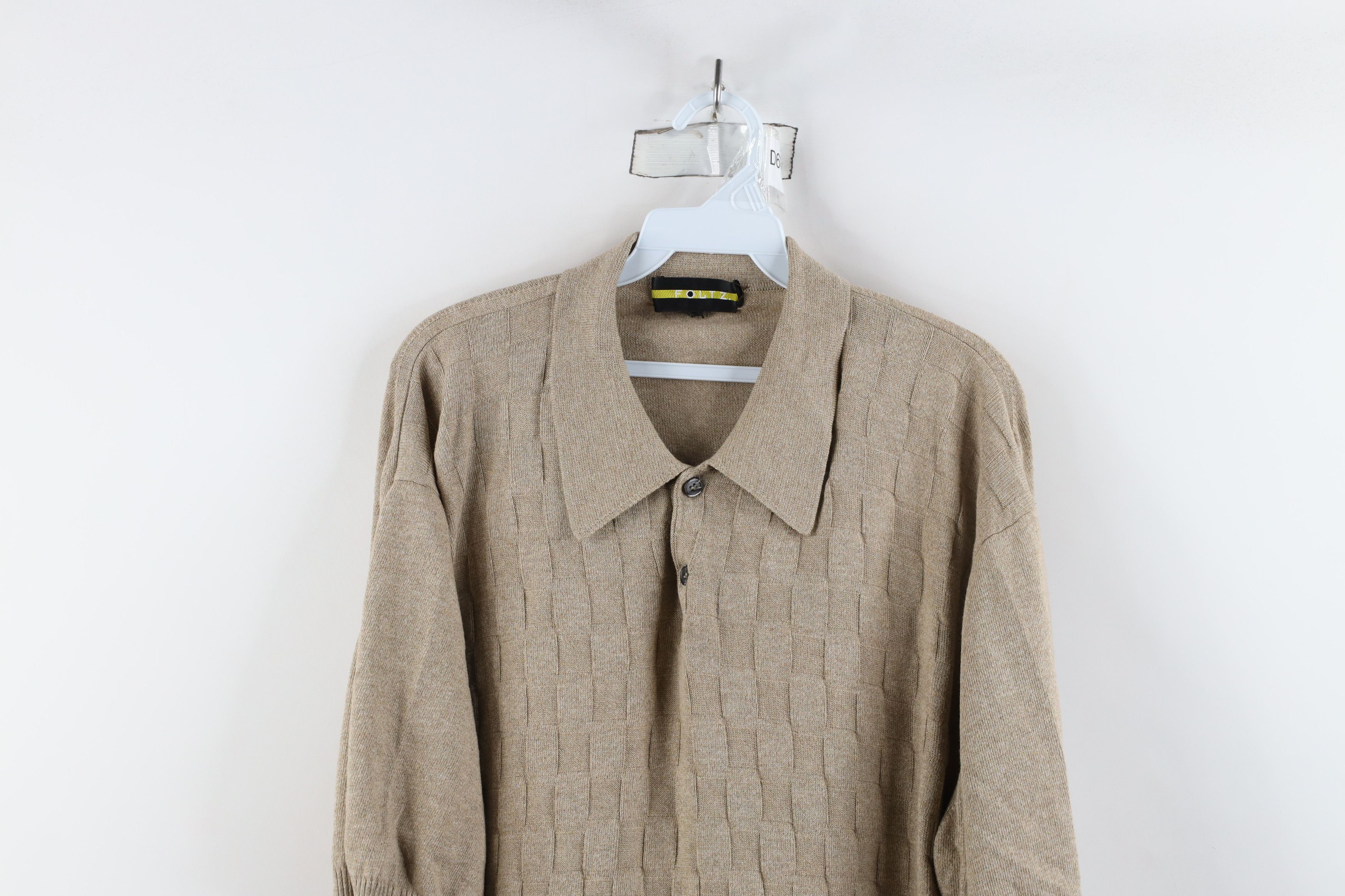 Vintage Vintage 70s Streetwear Weave Knit Collared Polo Shirt Size US XXL / EU 58 / 5 - 2 Thumbnail