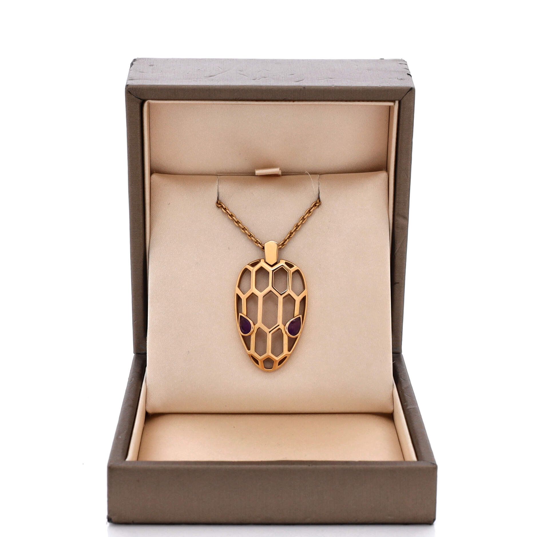 Bvlgari Serpenti Seduttori Pendant Necklace 18K Rose Gold with Amethyst Size ONE SIZE - 1 Thumbnail