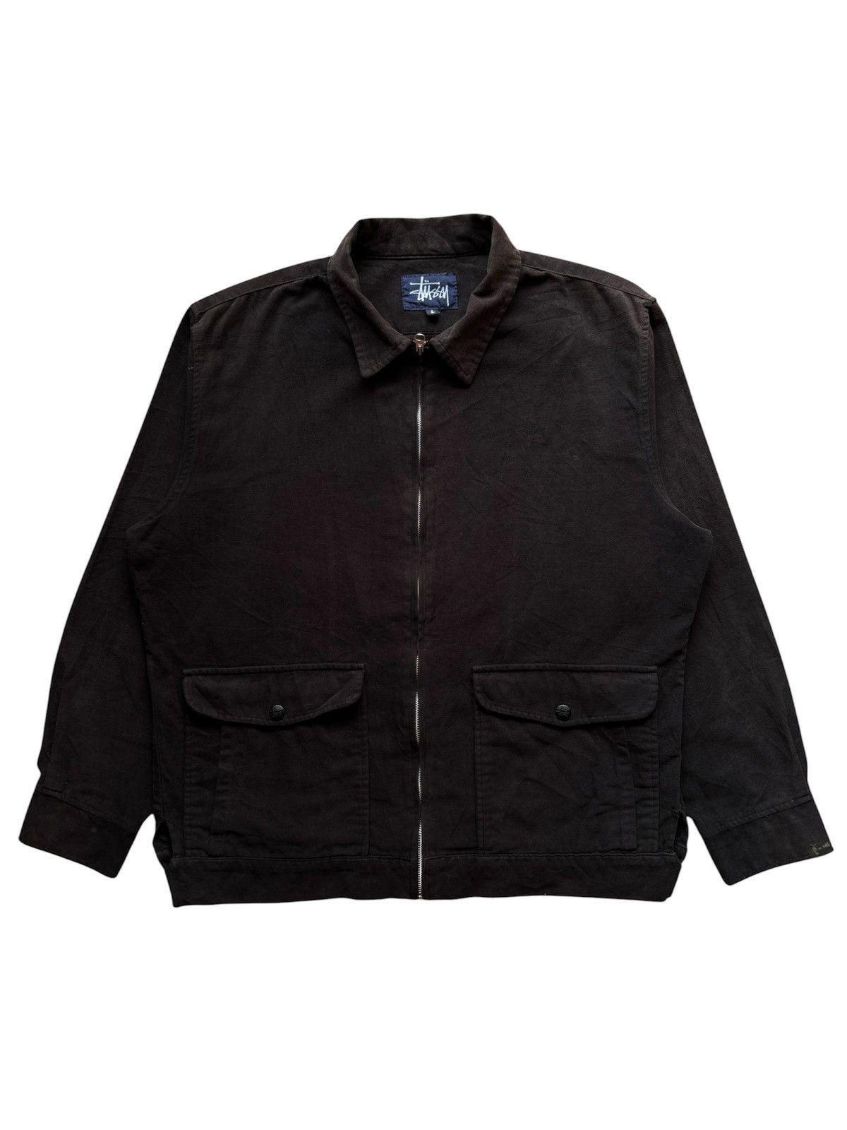Streetwear × Stussy Zip Work Jacket Overdyed | Grailed