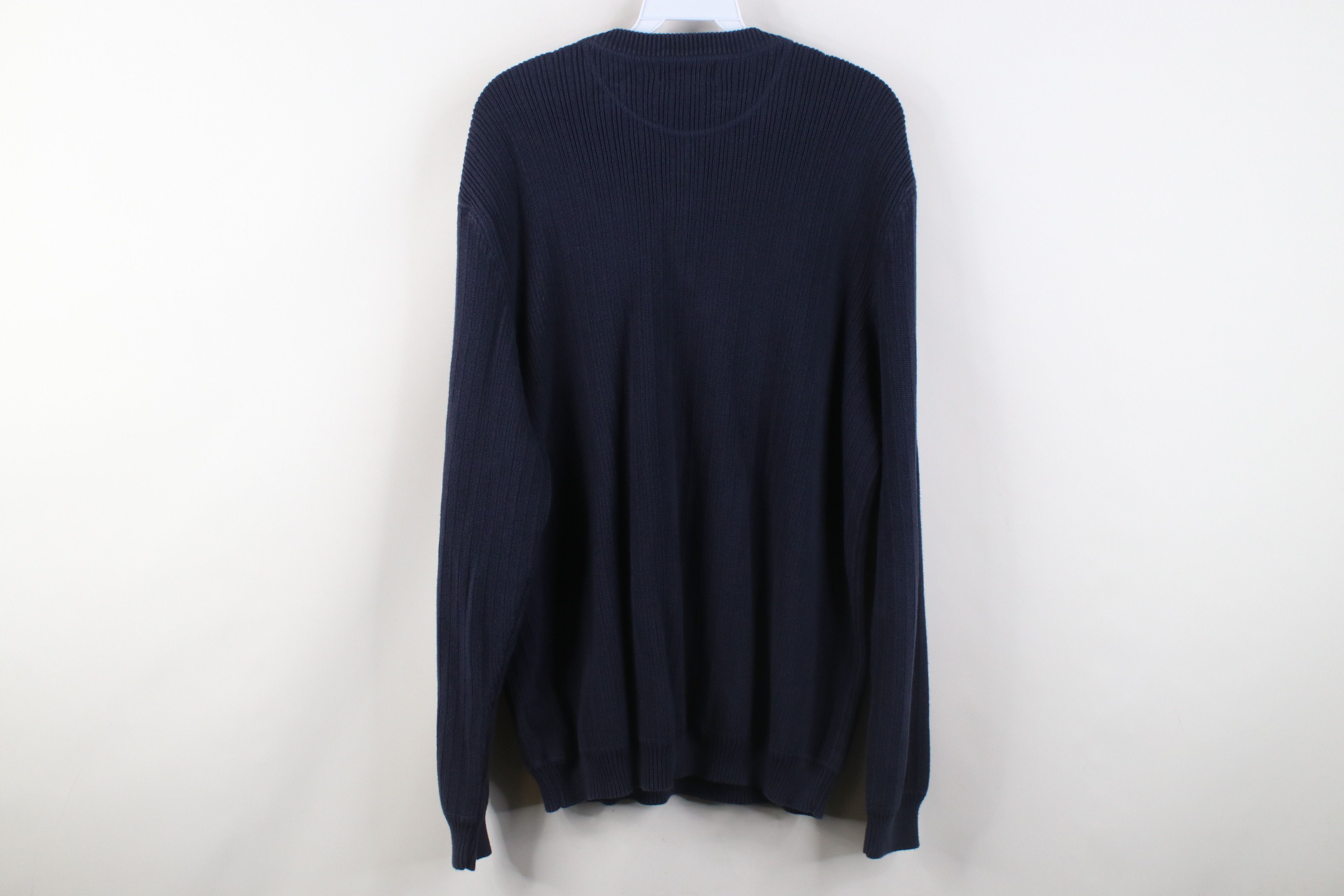 Eddie Bauer Vintage 90s Y2K Eddie Bauer Ribbed Knit Henley Sweater Blue Size US XL / EU 56 / 4 - 10 Thumbnail