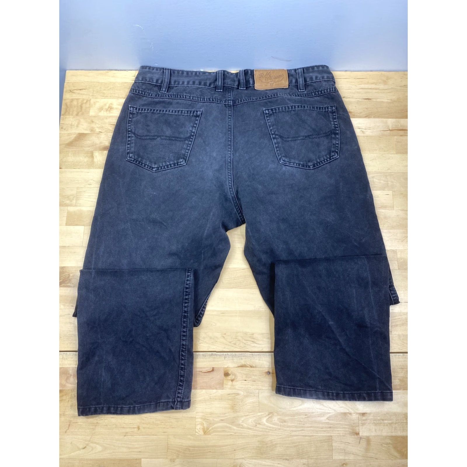 Vintage RM Williams Denim Jeans Mens 34x26 Black Denim Straight Jeans 7288 Regular Men Size US 34 / EU 50 - 4 Thumbnail