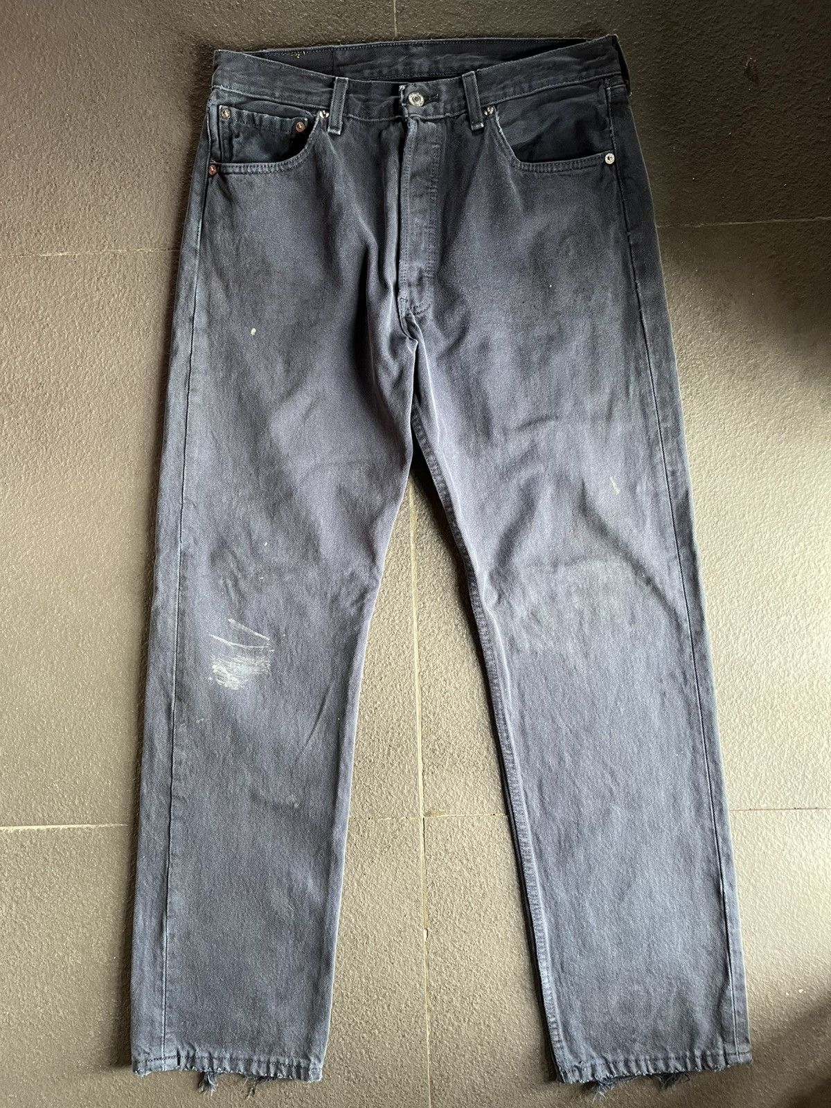 Levi's 34X32 Late 90’s Levi’s 501 Dye Black Distressed Faded Size US 32 / EU 48 - 2 Thumbnail