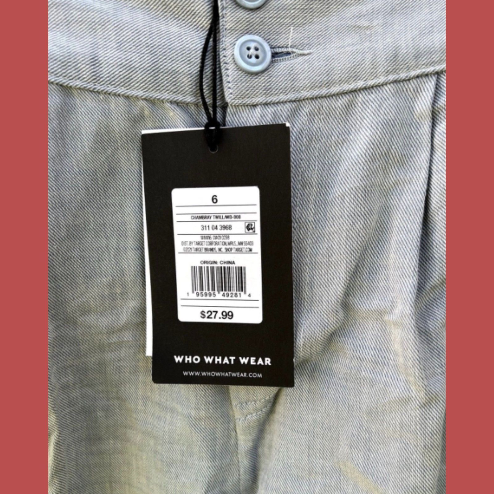 Other Who What Wear - Women's Cotton Shorts Ruffle Edge - Light Bl Size 28" / US 6 / IT 42 - 8 Thumbnail