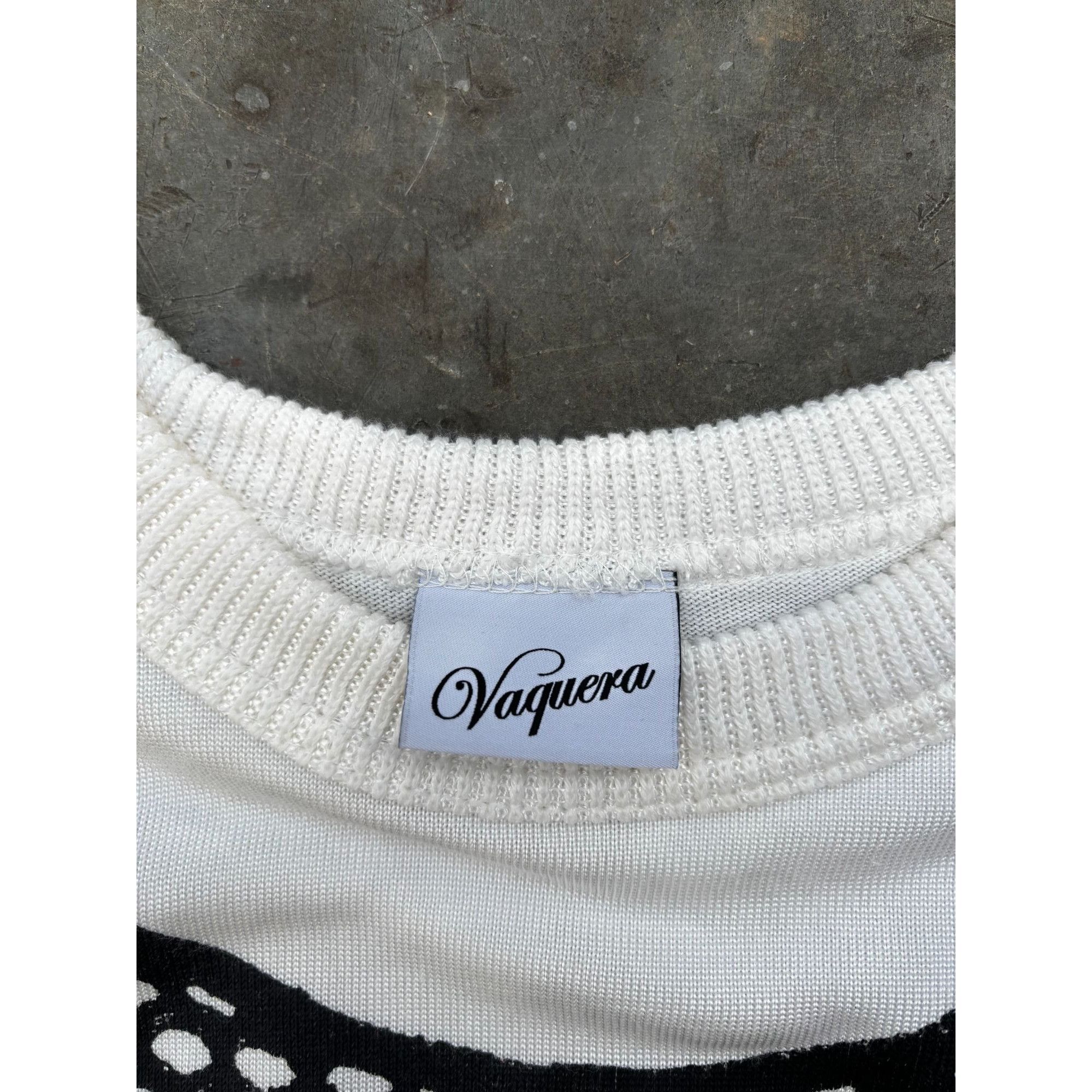 Vaquera Vaquera Rare Trompe LOeil Knit Top White & Black Size S Size S / US 4 / IT 40 - 4 Thumbnail