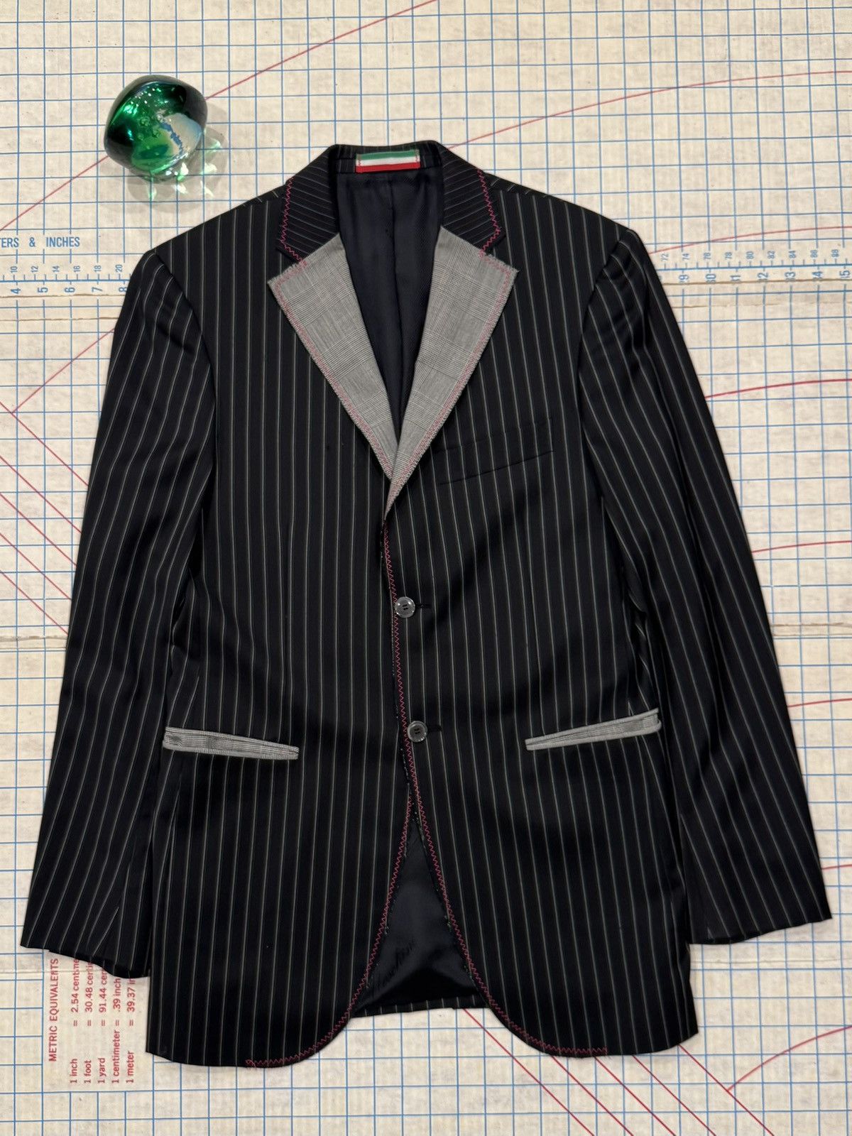 Moschino Moschino Pin Striped Blazer Black Avant Garde Jacket Size 42R - 1 Thumbnail