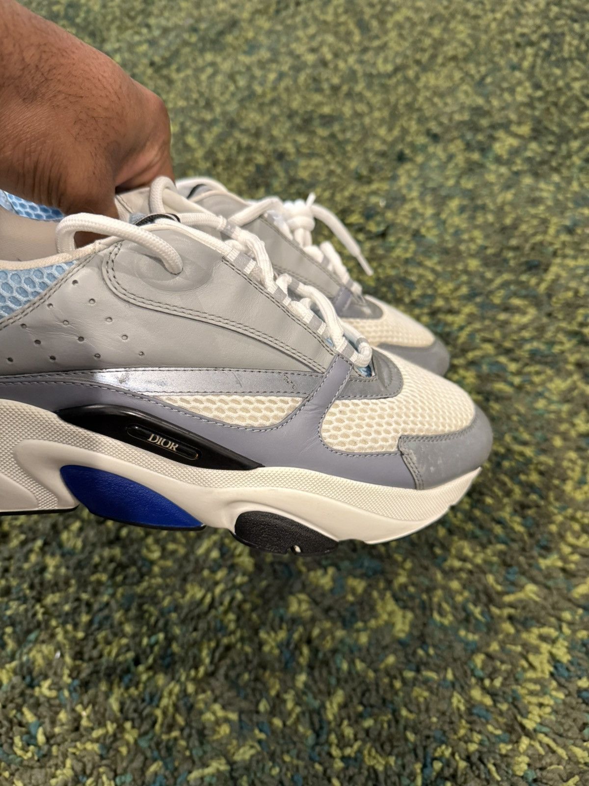 Dior Dior B22 Sneakers Gray Blue Mesh Leather Size US 10 / EU 43 - 14 Thumbnail
