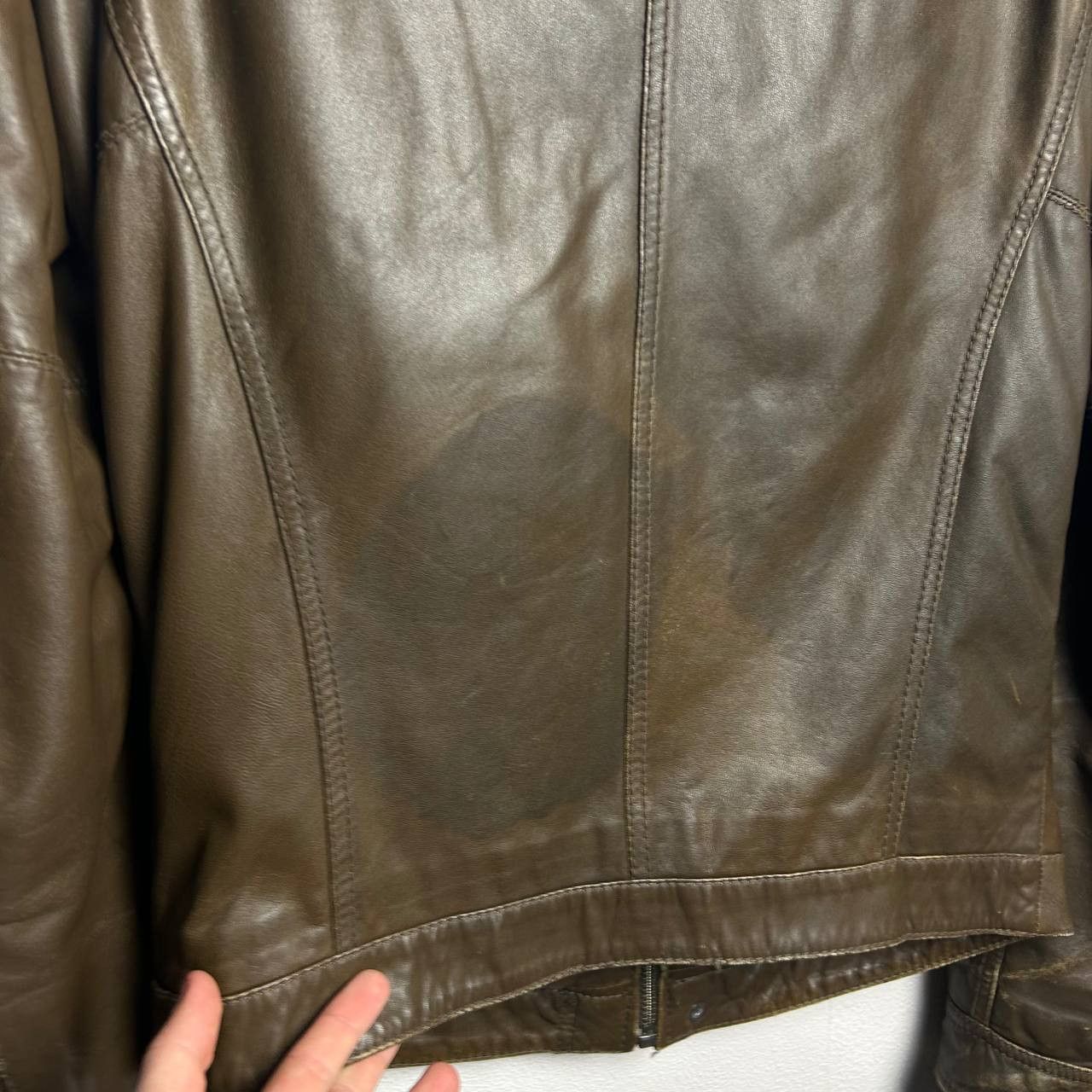 Diesel Vintage Diesel Leather Small logo brown streetwear jacket Size US M / EU 48-50 / 2 - 19 Thumbnail