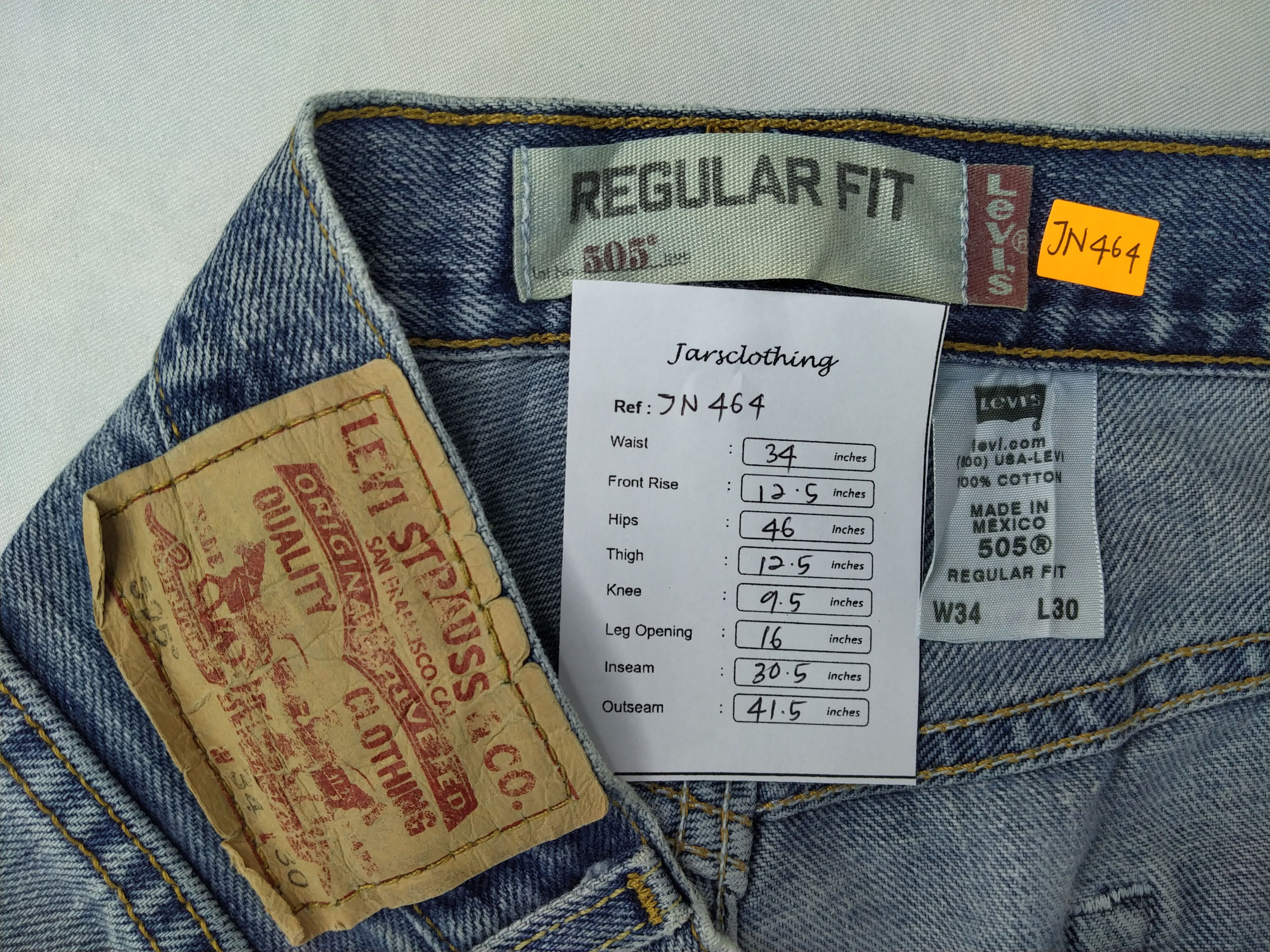 Levi's Faded Blue Vintage Levi's 505 Regular Fit Denim JN464 Size US 34 / EU 50 - 10 Thumbnail