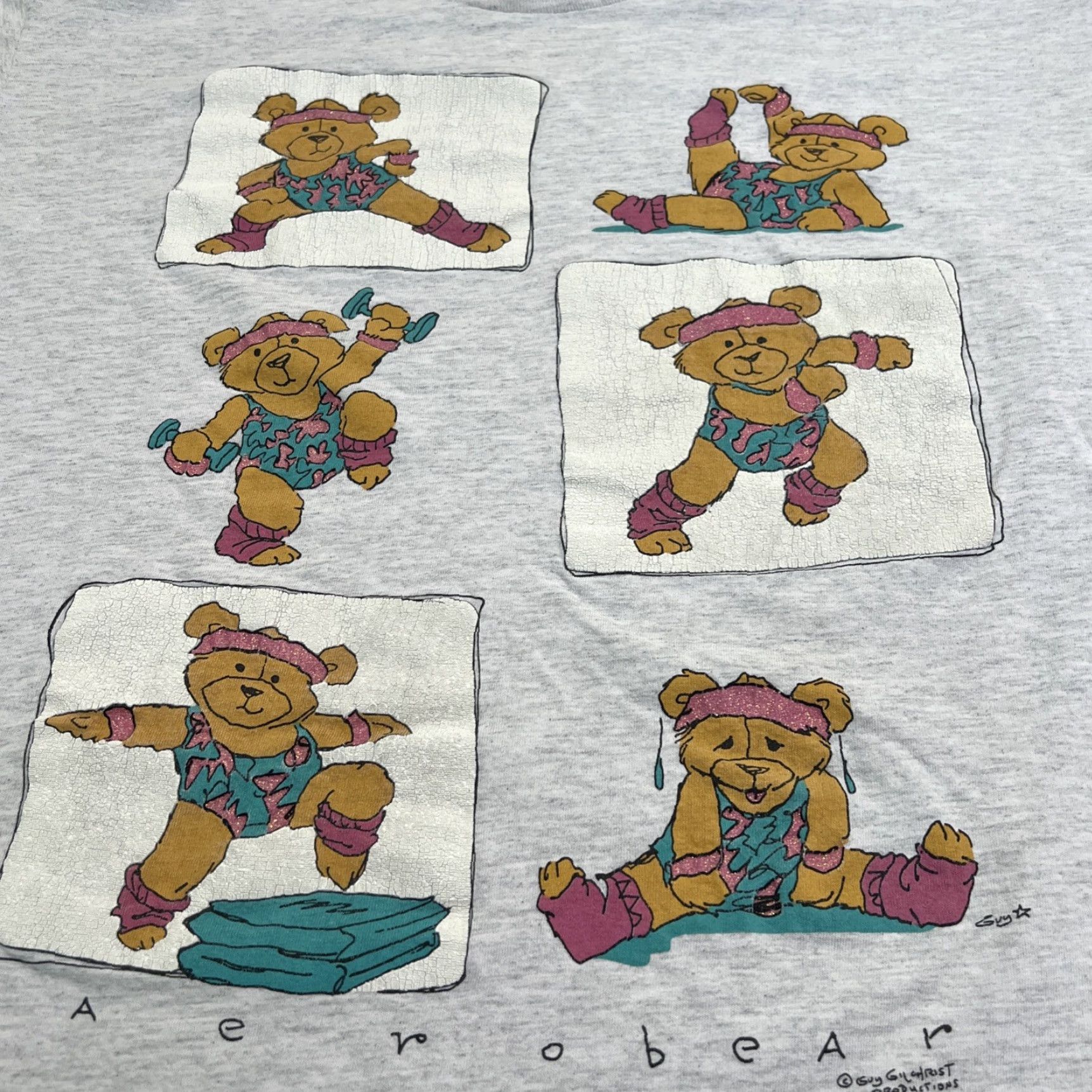 Vintage VINTAGE Aerobear T Shirt XL Gray Short Sleeve Bears Graphic Tee 1990s Mens Size US XL / EU 56 / 4 - 2 Thumbnail