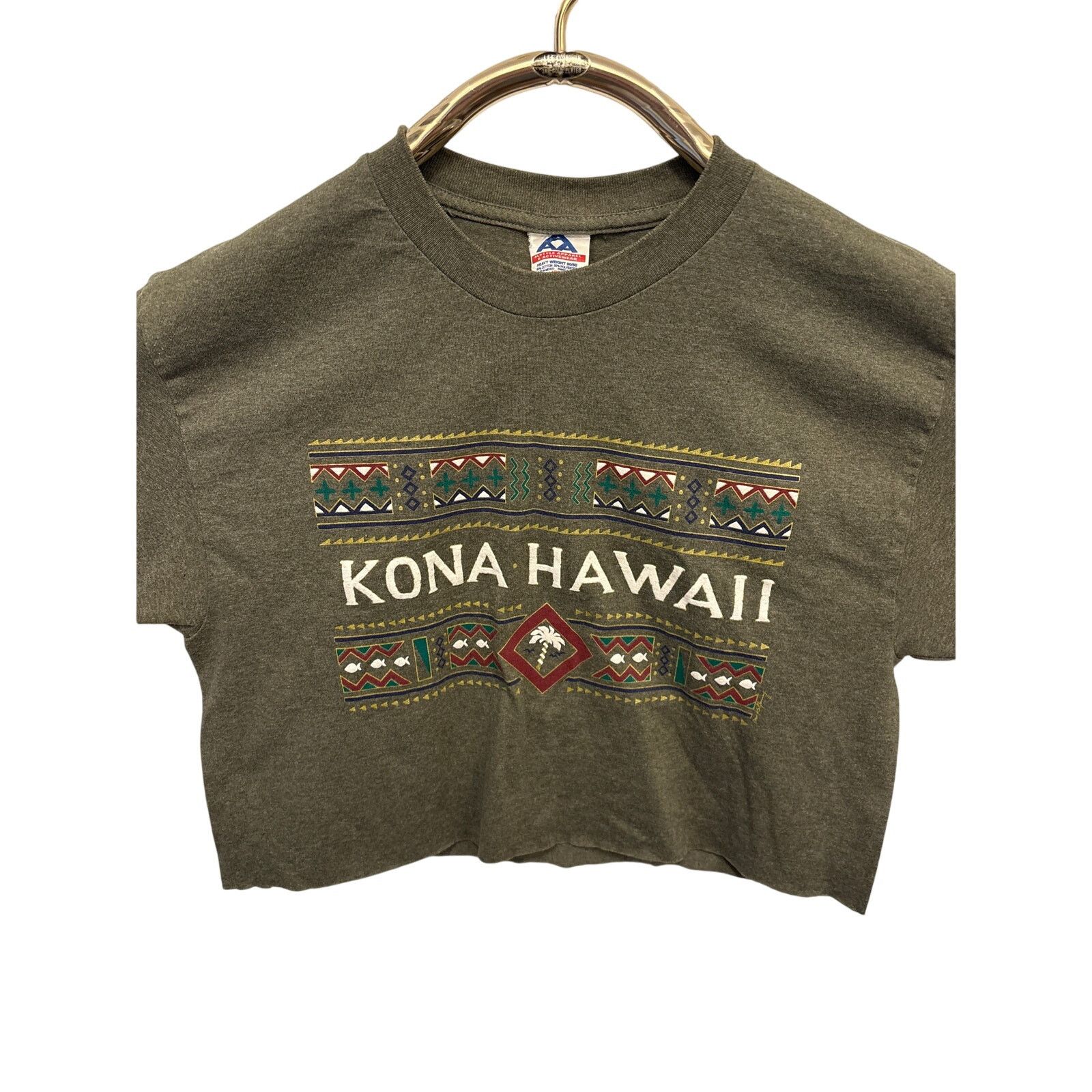 AAA Vintage 90s Kona Hawaii Cropped T-Shirt - Size L Size L / US 10 / IT 46 - 1 Thumbnail