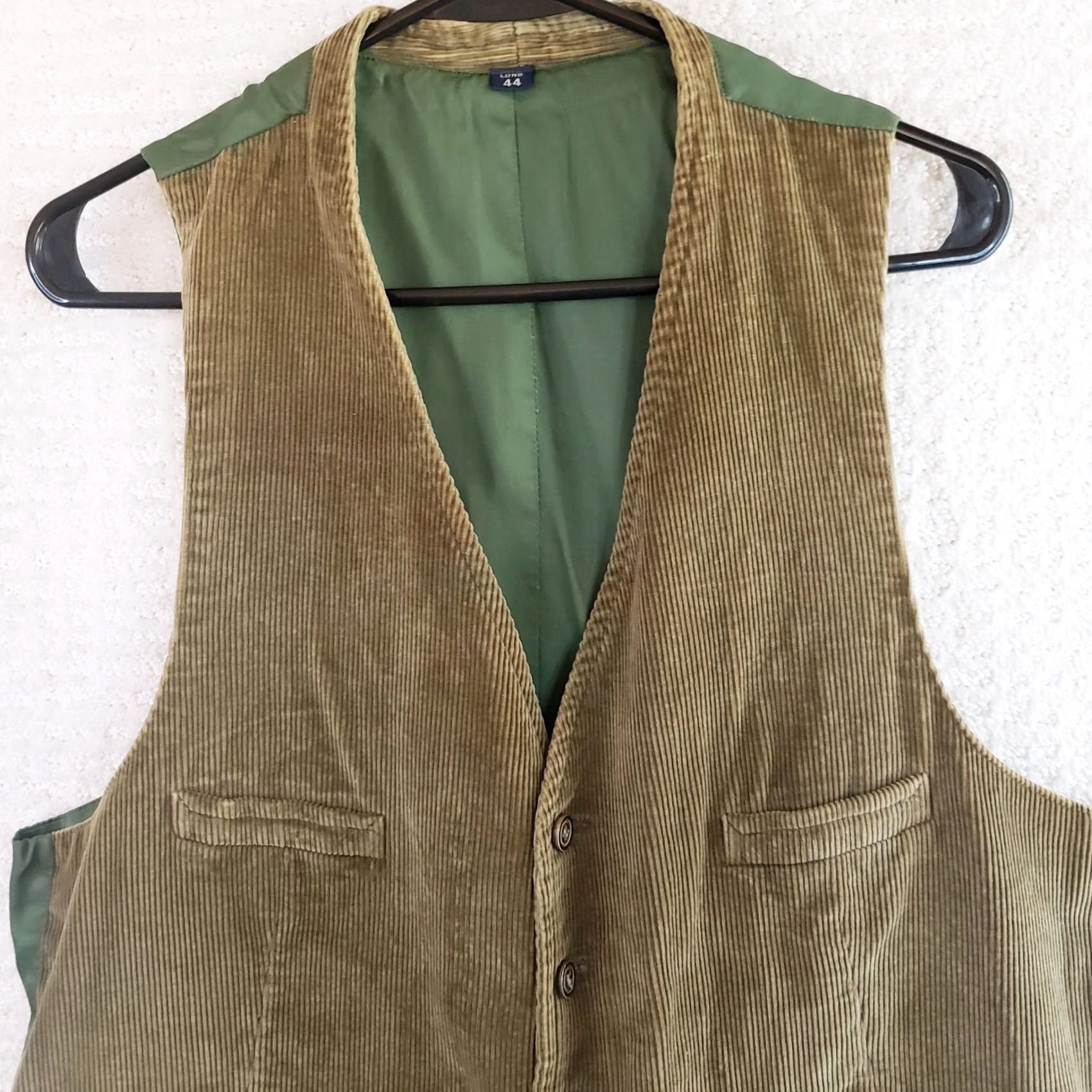 Vintage VINTAGE? Not Vintage. Mens M Vest 44 Long Brown Corduroy Western Casual Button Front Five-Button Solid Notch Regular JACKET Coat? Size US S / EU 44-46 / 1 - 3 Thumbnail