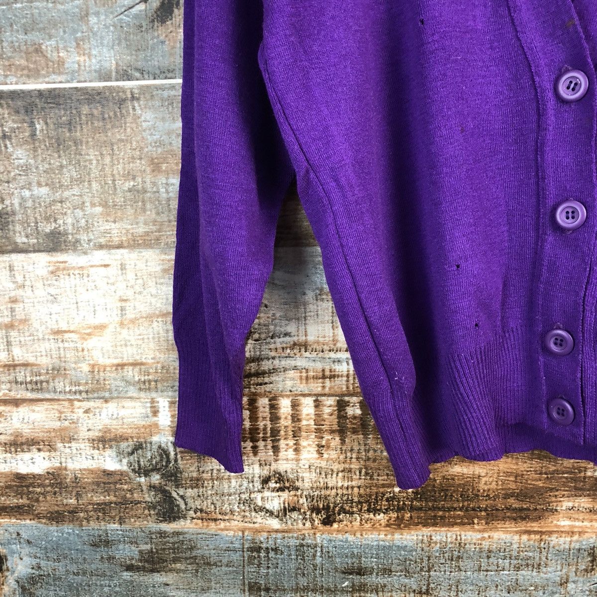 Vintage Verona vintage Japan Purple Cardigan Knitwear #A2336 Size M / US 6-8 / IT 42-44 - 7 Thumbnail