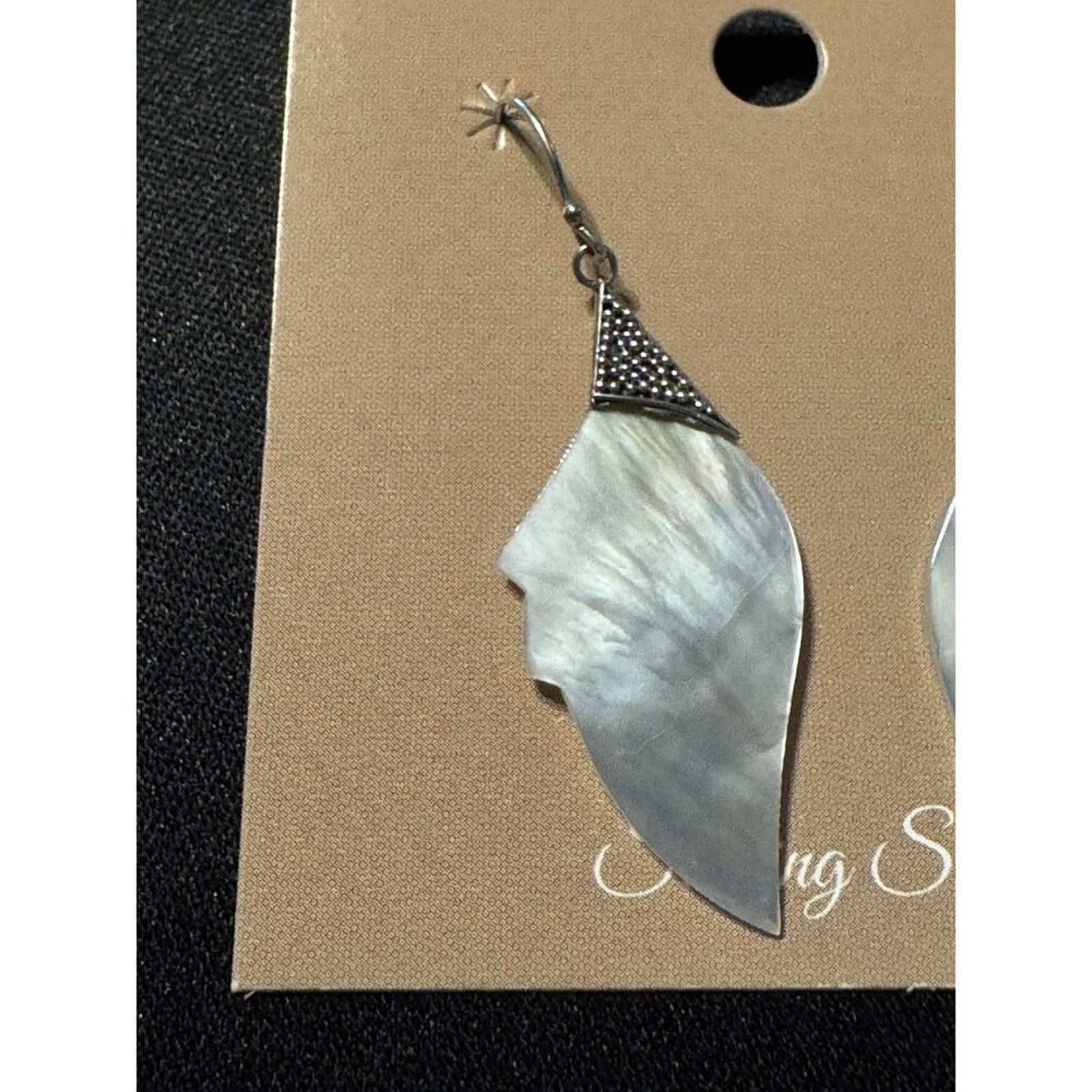 Other Mother of Pearl 925 Sterling Silver Fish Hook Earrings New Size ONE SIZE - 2 Thumbnail