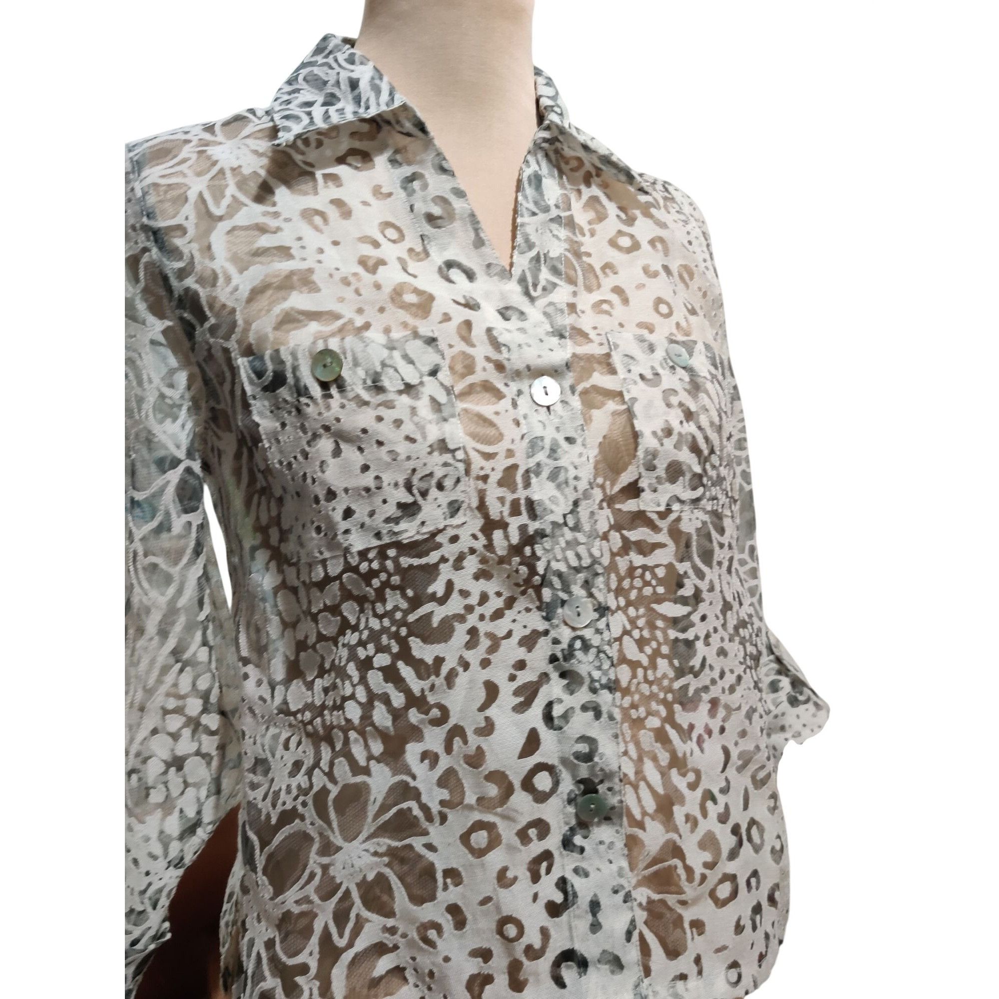 Vintage Ruby Rd S Womens White Blouse Neutral Vintage Sheer Button F Size S / US 4 / IT 40 - 10 Thumbnail