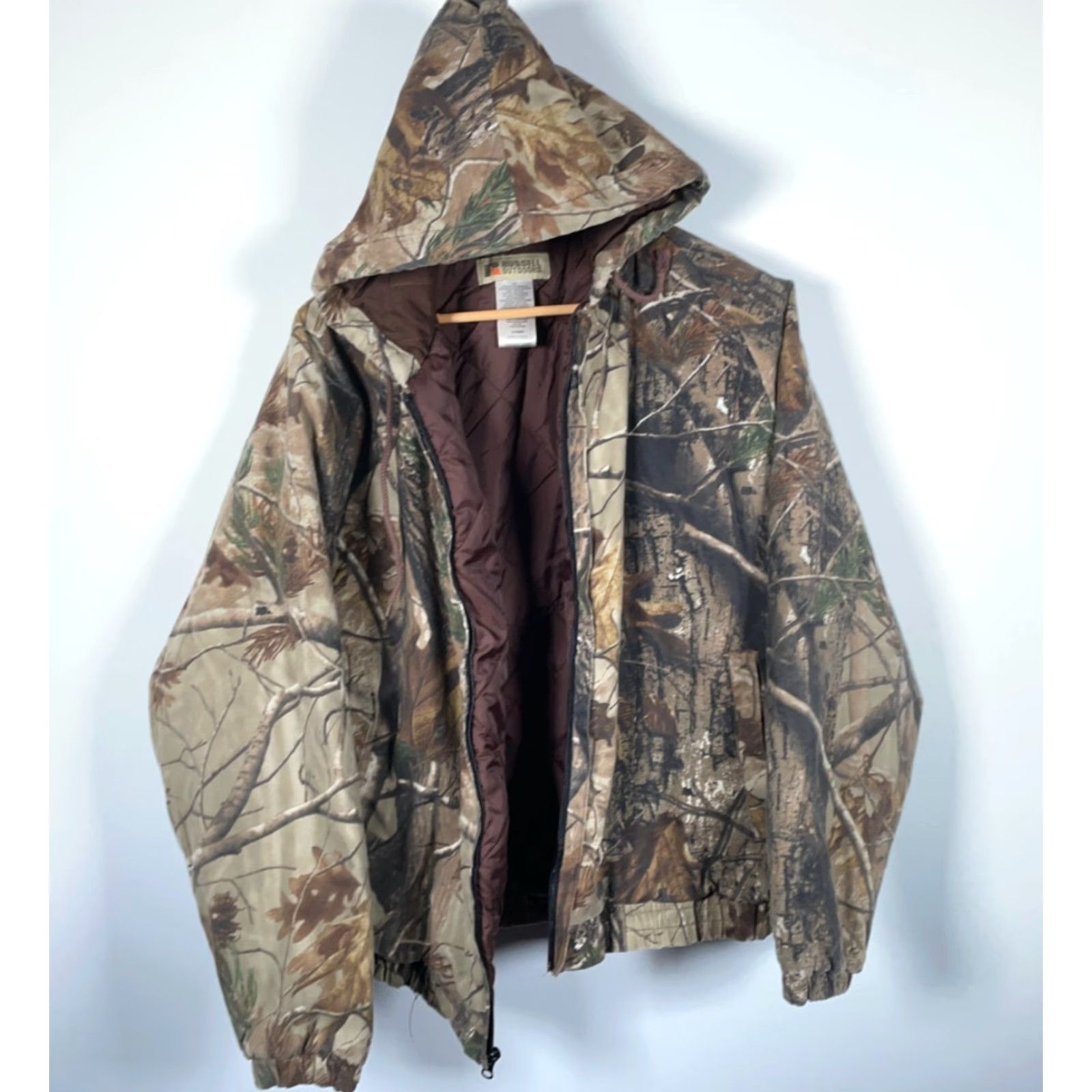 Russell Athletic VINTAGE Russell Outdoors Jacket Camouflage Bomber XL Brown Green Zip Men Size US XL / EU 56 / 4 - 2 Thumbnail