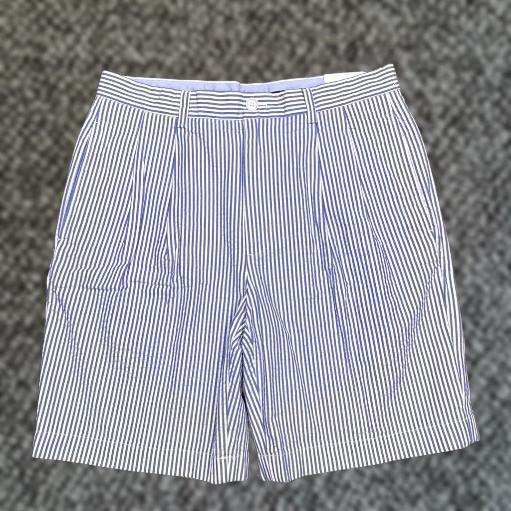Brooks Brothers Brooks Brothers Bermuda Shorts Mens W33 Blue Seersucker Striped New Size US 33 - 1 Thumbnail
