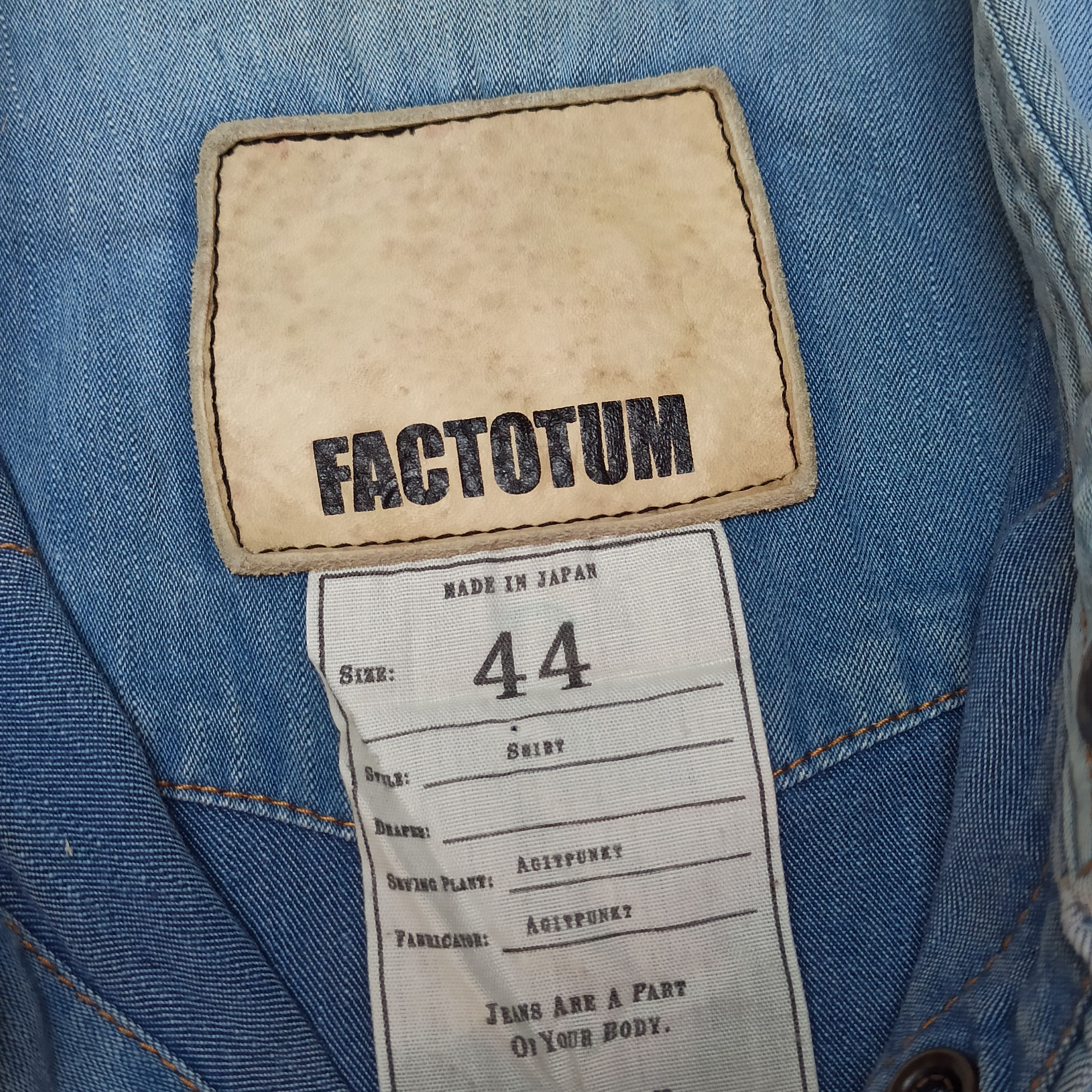 FACTOTUM × Japanese Brand Vintage long sleeve blue jeans shirt Factotum Size M / US 6-8 / IT 42-44 - 7 Thumbnail