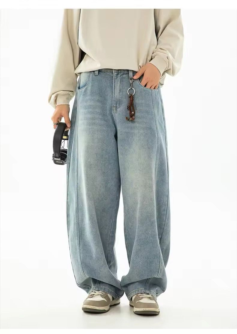 Jean × Vintage Retro Washed Split Pattern Jeans Size US 28 / EU 44 - 1 Thumbnail