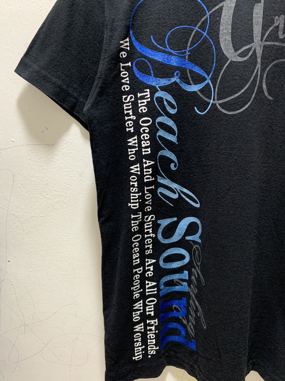 Japanese Brand Sound Wave Surfing Beach Poem Large Tshirt Size US L / EU 52-54 / 3 - 5 Thumbnail