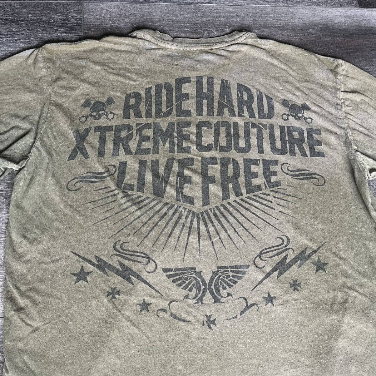 Affliction × Vintage Vintage Y2K Affliction Xtreme Couture Skull Graphic T Shirt Size US L / EU 52-54 / 3 - 5 Thumbnail