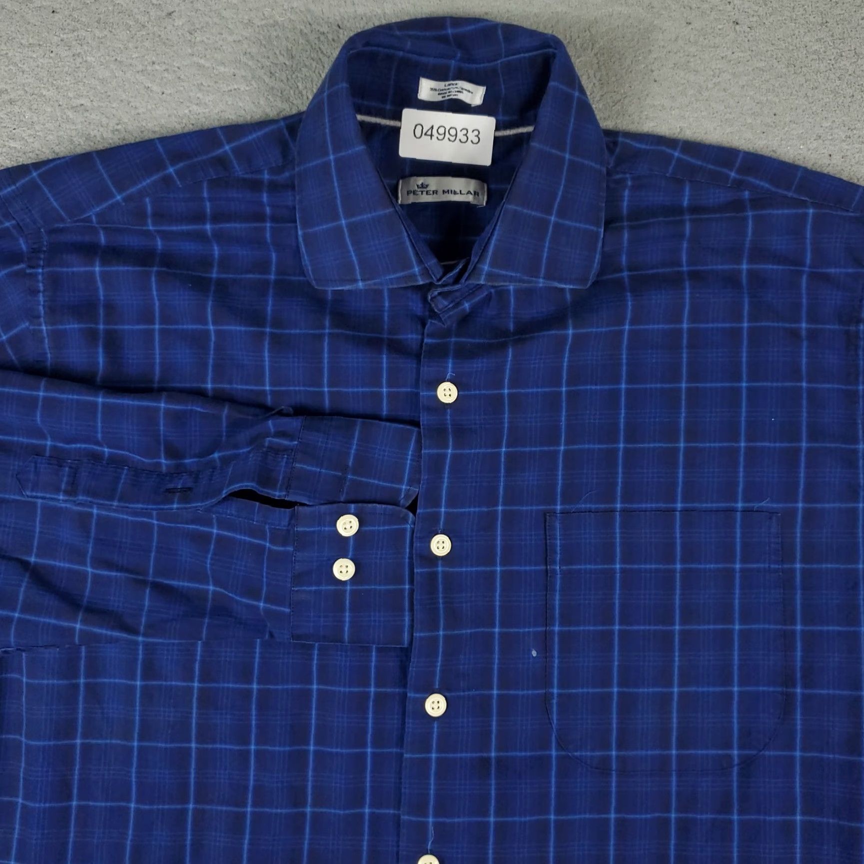 Peter Millar Peter Millar Shirt Mens Large Blue Plaid Button-Up Long Sleeve Casual Dress? Size US L / EU 52-54 / 3 - 2 Thumbnail