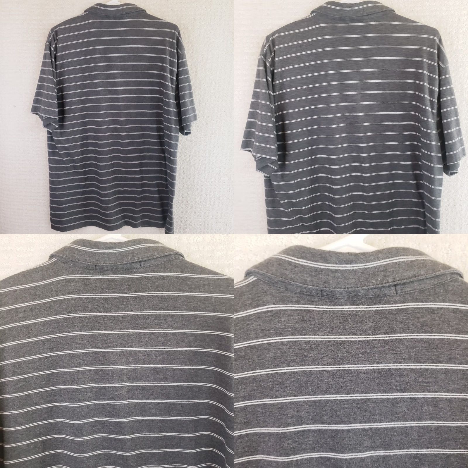 Vintage Coast Slipknot Polo Charcoal White Striped Men XL Polo Short Sleeve Knit Stretch Coast Crab Logo Embroidered Casual Activewear Party/Golf Vintage: No Size US XL / EU 56 / 4 - 9 Thumbnail