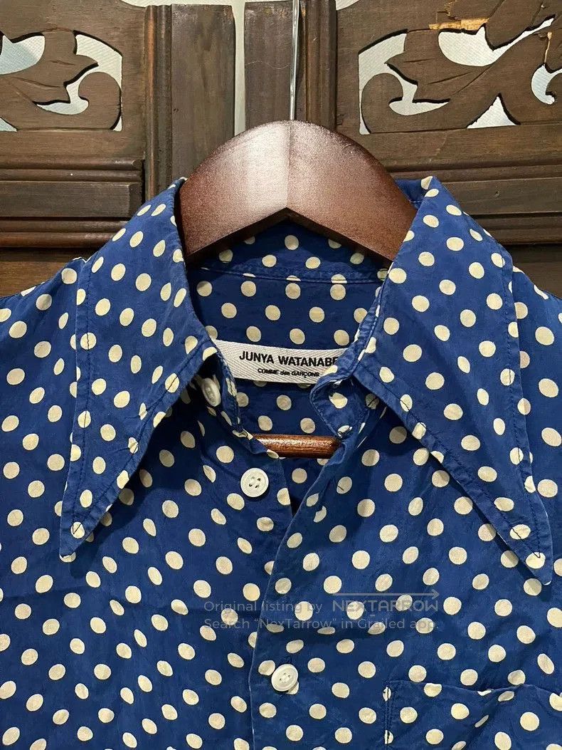 Junya Watanabe Junya Watanabe Blue Polka Dot Short Sleeve Shirt. Size US M / EU 48-50 / 2 - 3 Thumbnail